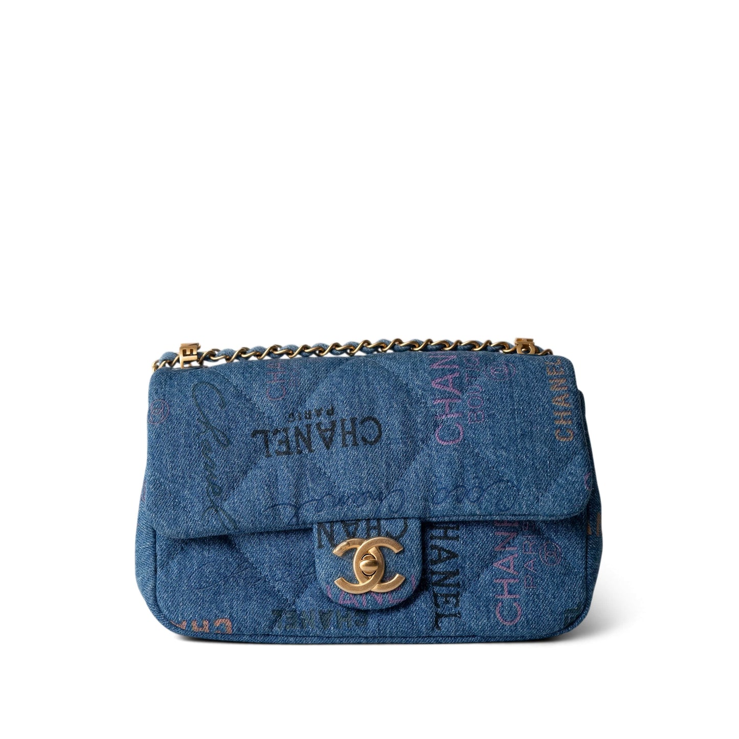 22P Denim Quilted Single Flap Small AGHW