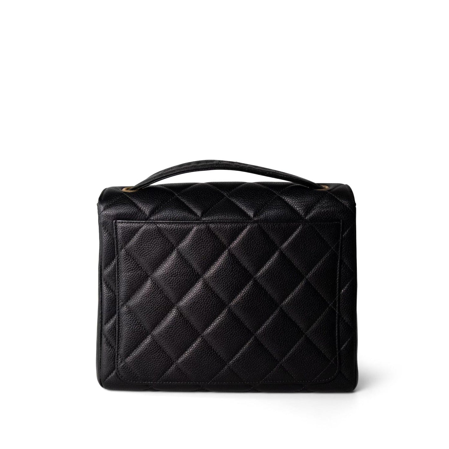 Vintage Black Caviar Quilted Square Flap Gold Hardware