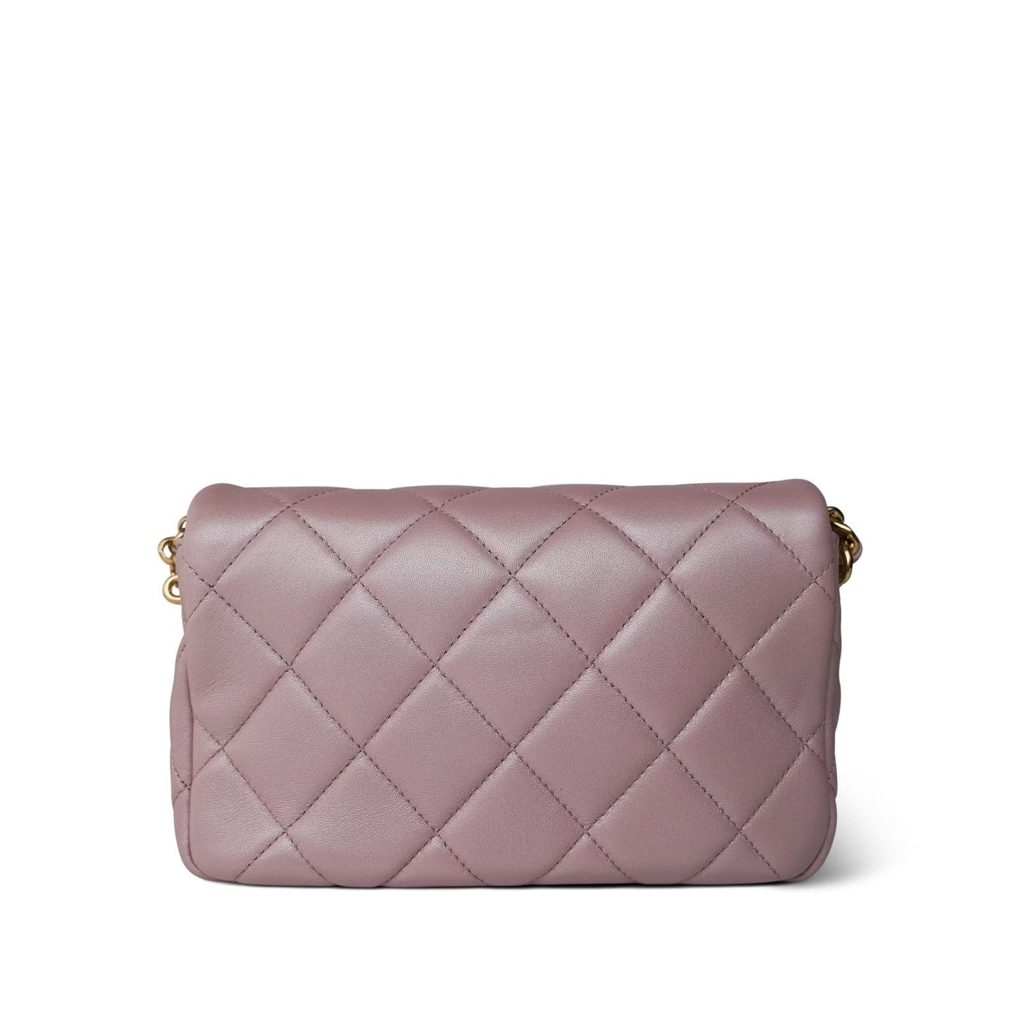 24P Pearly Pink Charm Single Flap Aged Gold Hardware