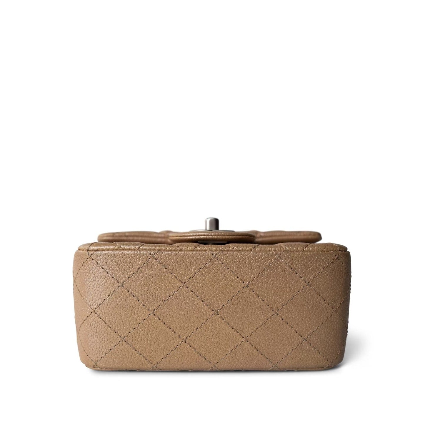 Pearly Beige Caviar Quilted Mini Square Flap SHW