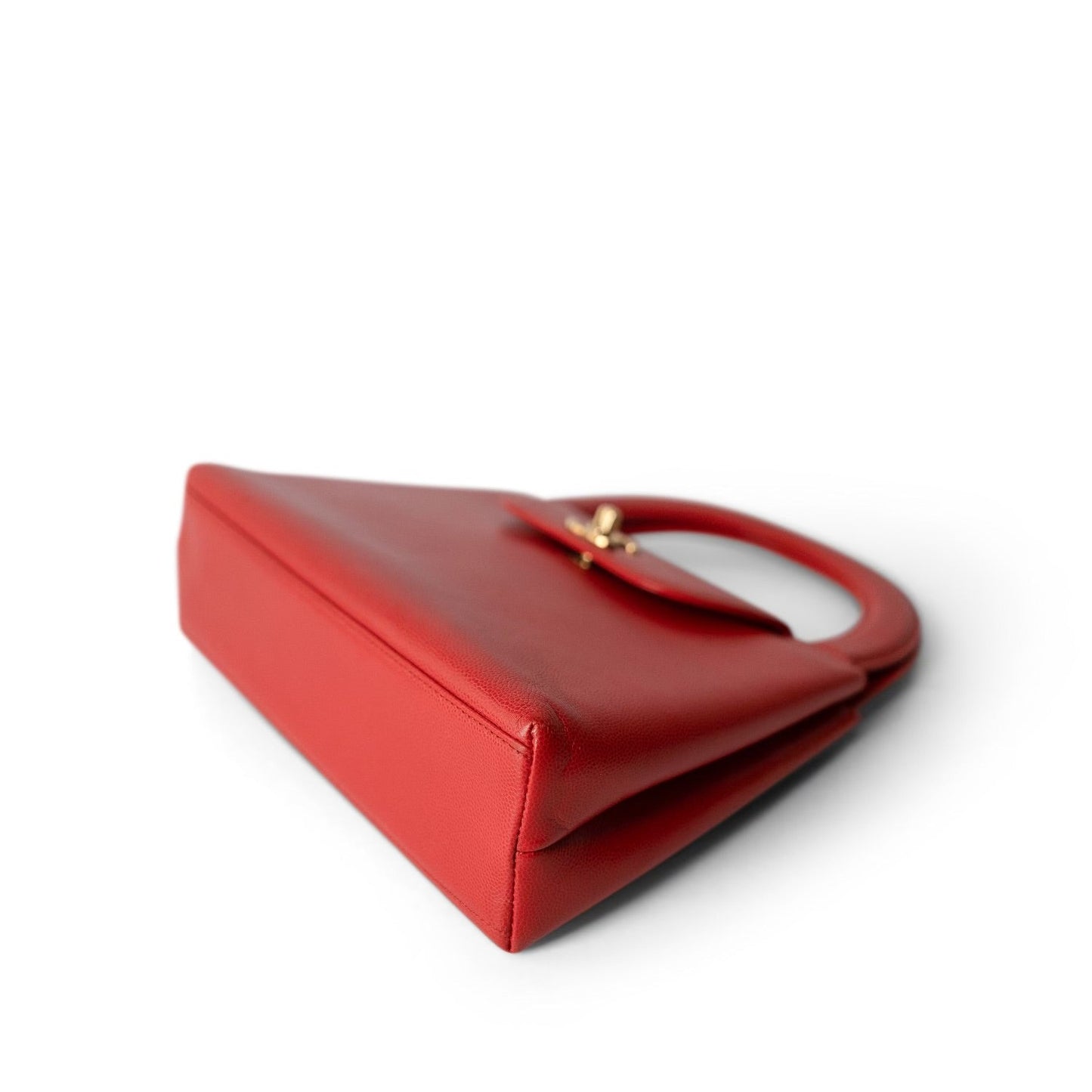 Vintage Red Kelly Top Handle Gold Hardware