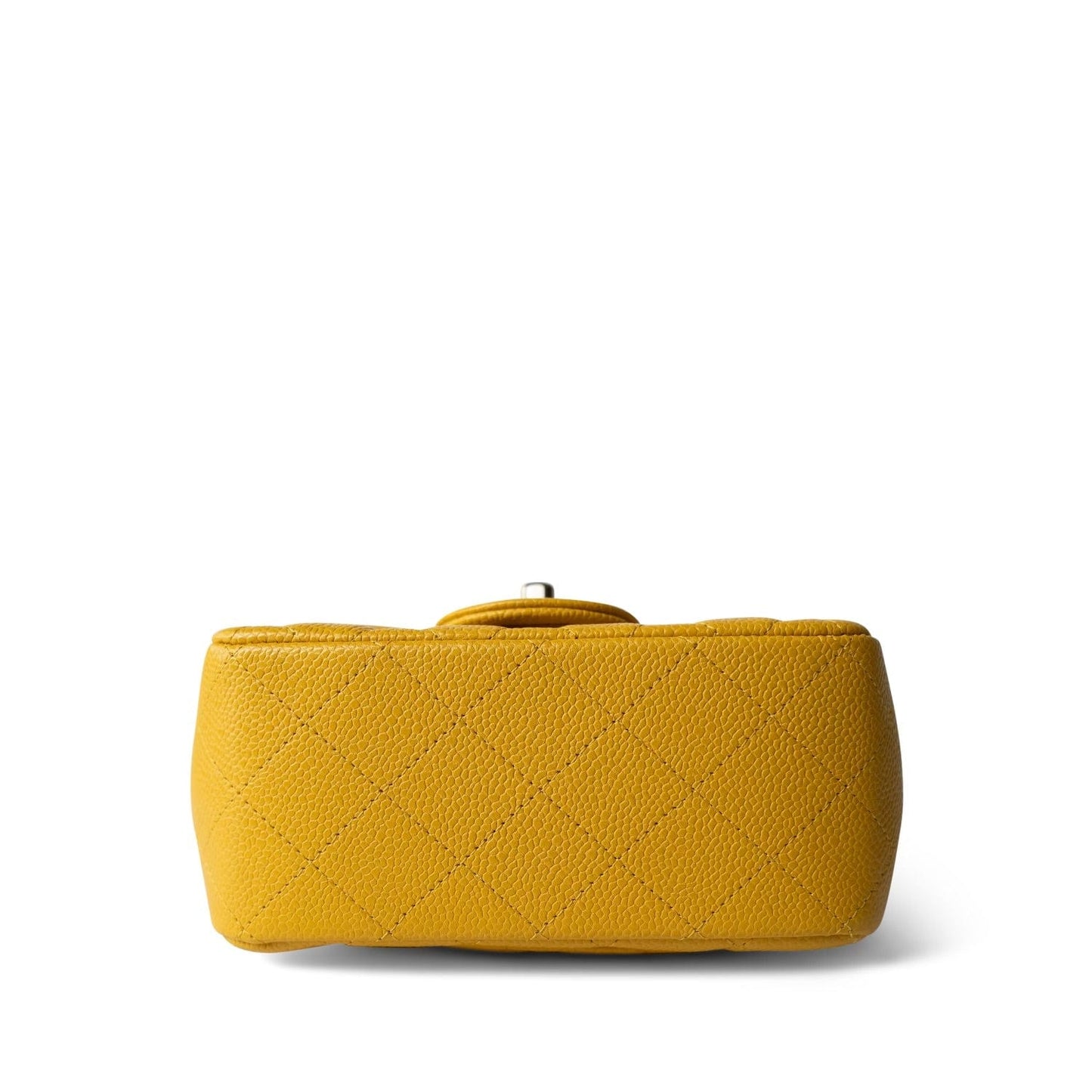 18S Yellow Caviar Quilted Mini Square Flap LGHW