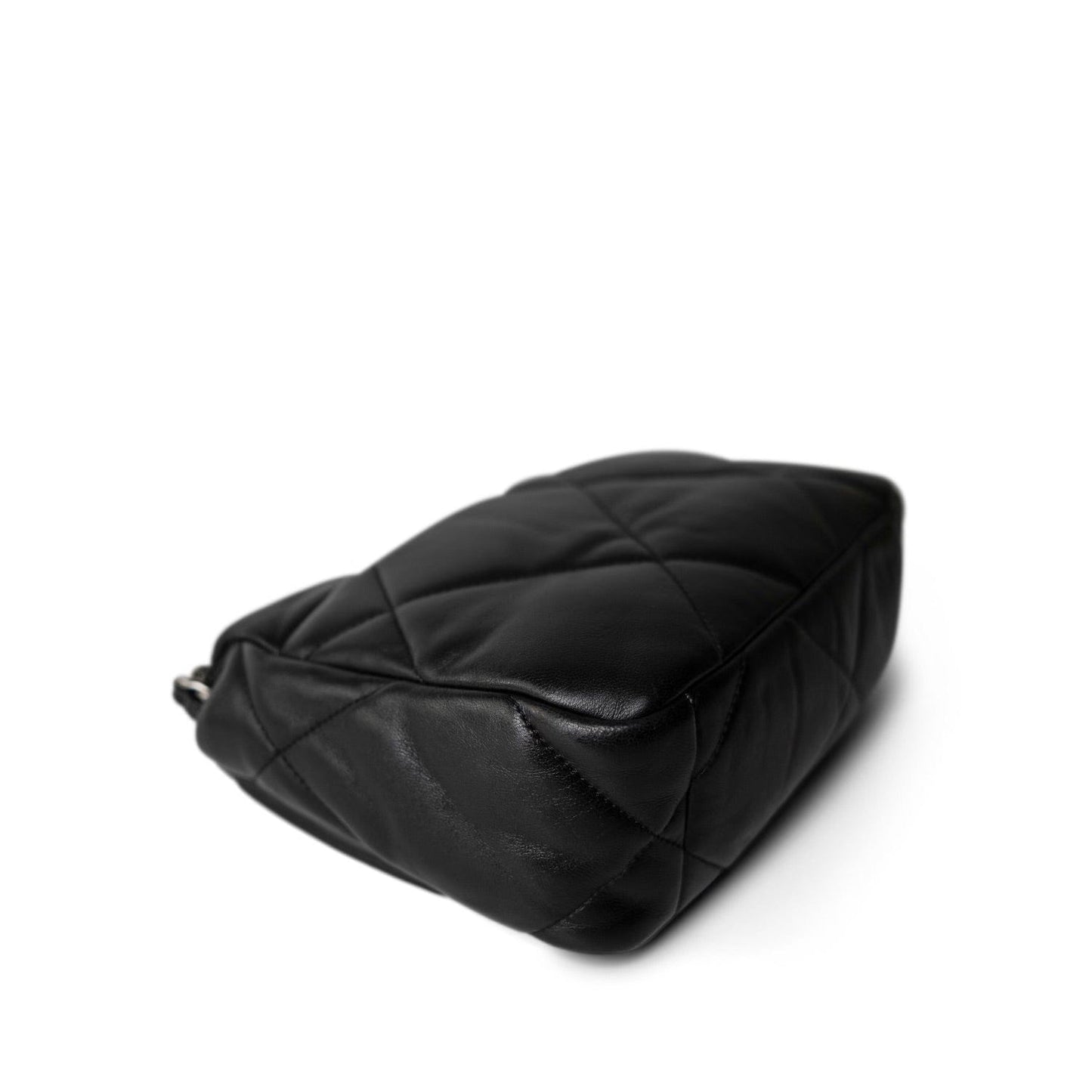 23S Black Lambskin Quilted 19 Flap Small Mixed Hardware