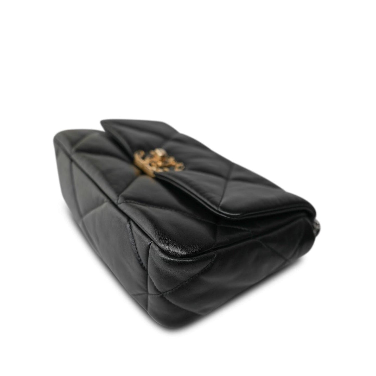 Black Lambskin Quilted 19 Flap Small Mixed Hardware