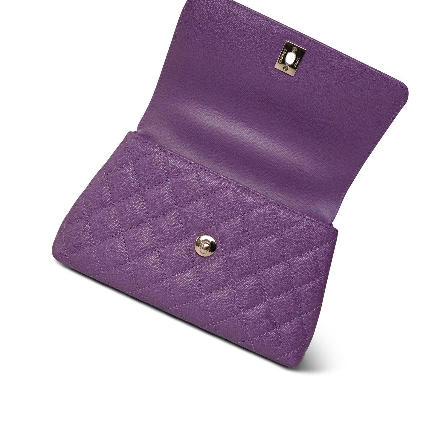 Purple Caviar Quilted Small Coco Handle LGHW