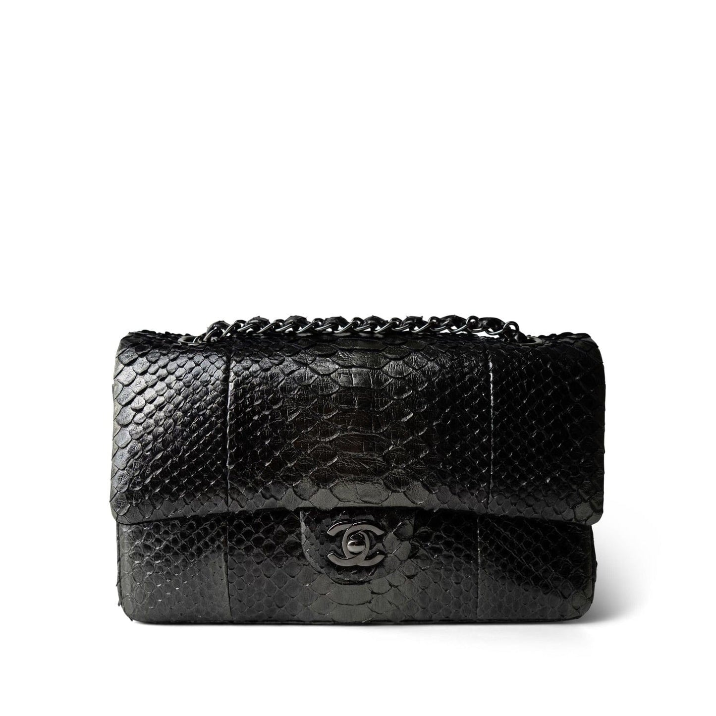 Metallic Python Medium Classic Double Flap