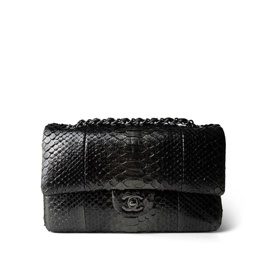 Metallic Python Medium Classic Double Flap