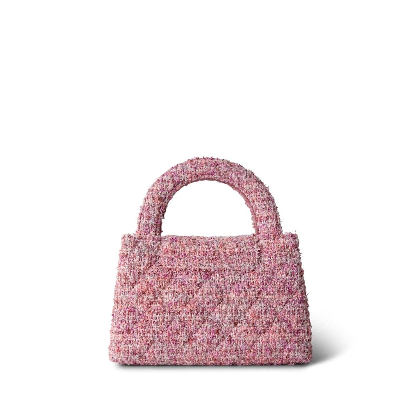 24P Pink Tweed Quilted Nano Kelly Shopper Aged Gold Hardware