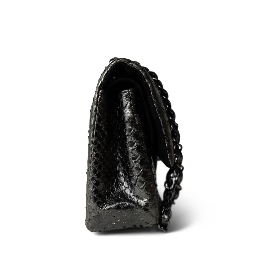 Medium Python Metallic Classic Double Flap