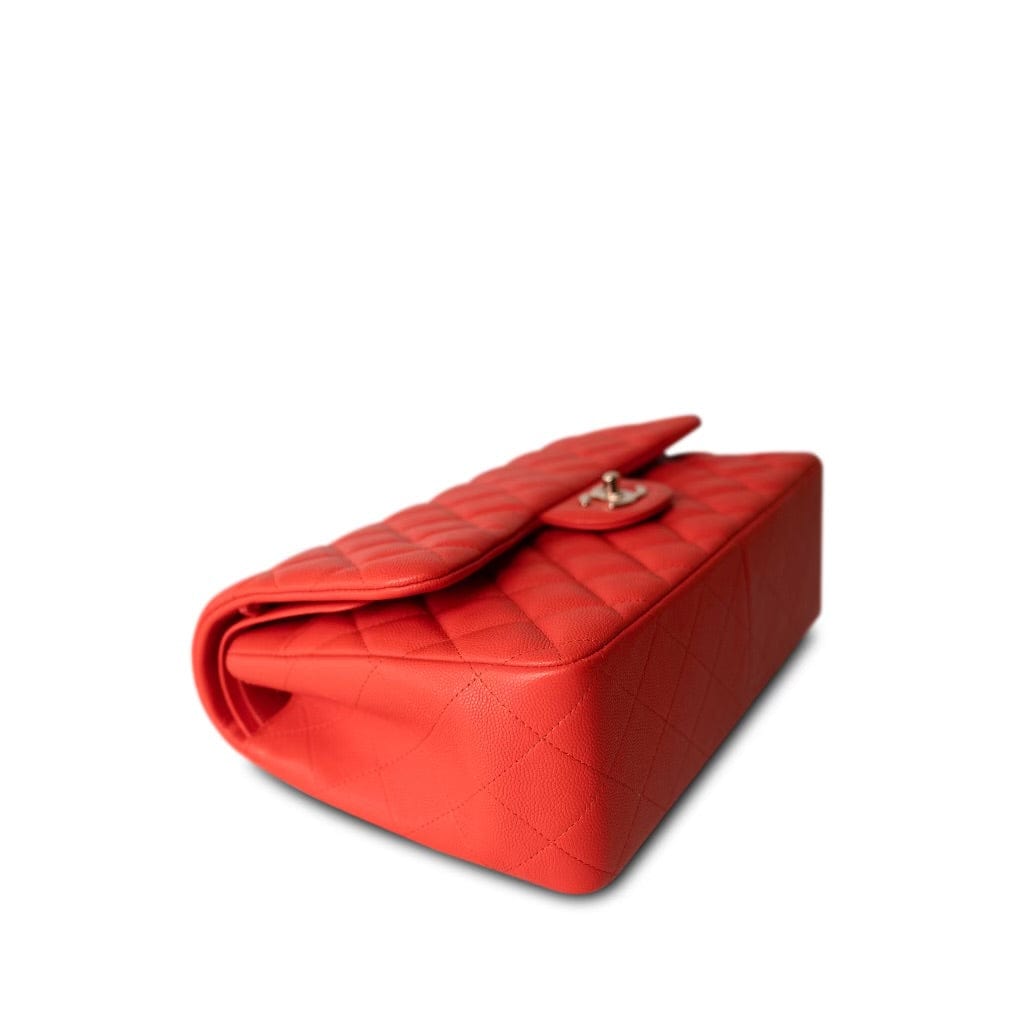 19C Red Caviar Quilted Classic Flap Jumbo LGHW