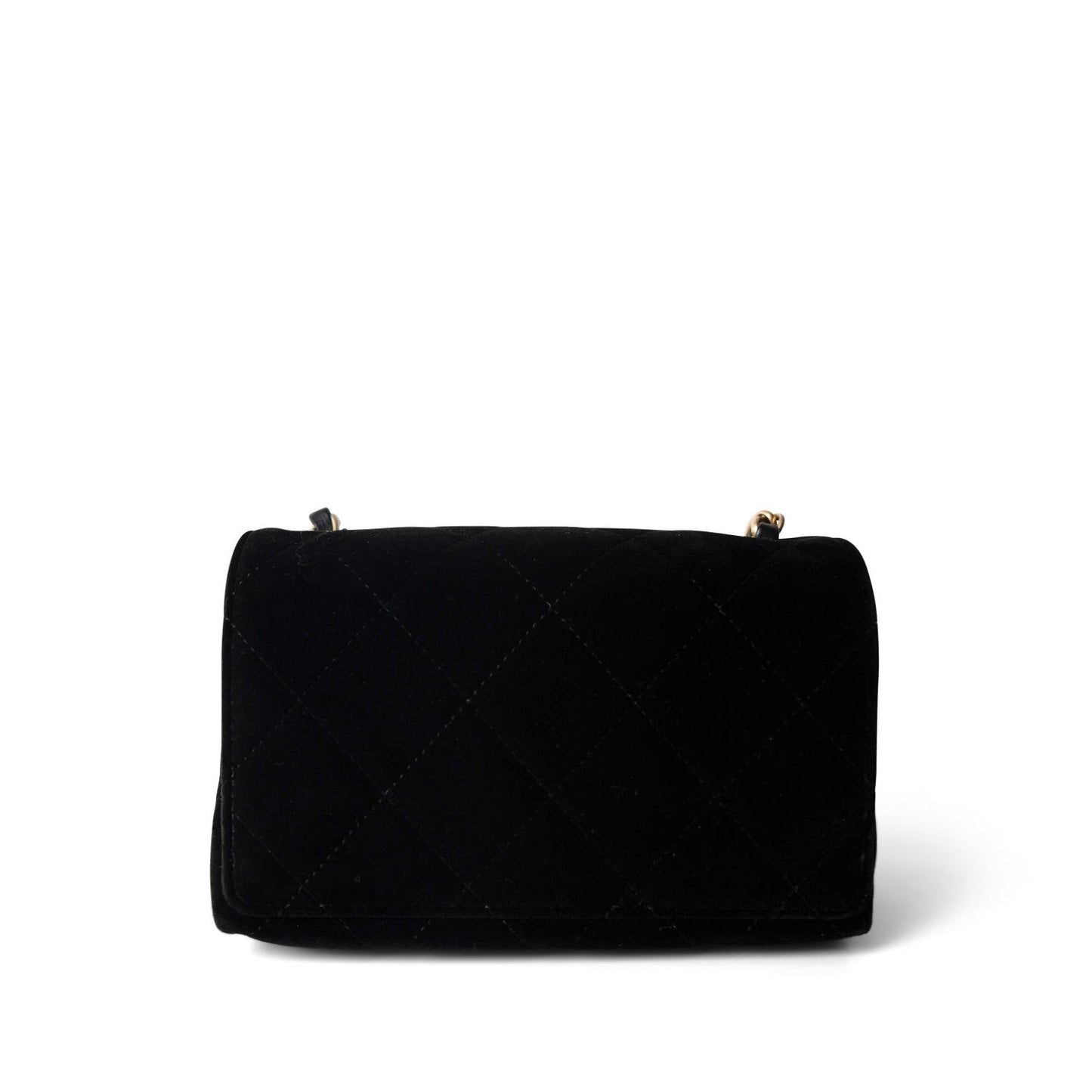 Black Velvet Strass Evening Bag Diamond Lock Flap Bag Aged GHW