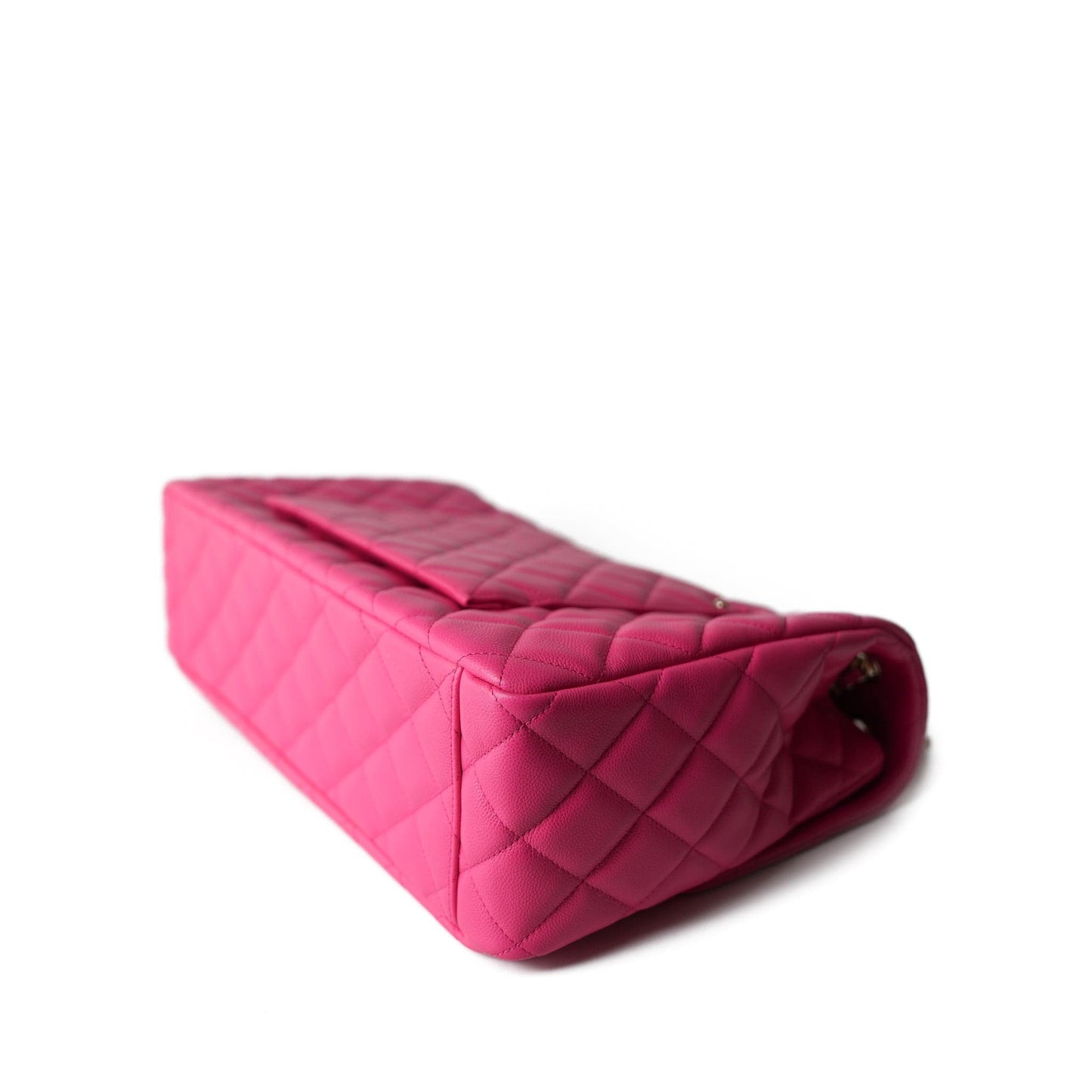 24C Pink Caviar Quilted Maxi Travel Flap Light Gold Hardware