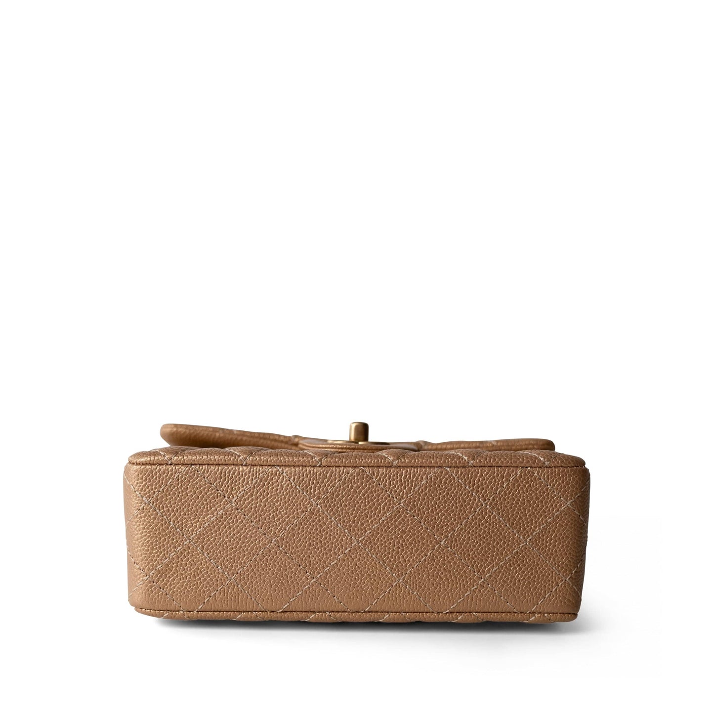 15C Gold Caviar Quilted Mini Rectangular Flap Antique Gold Hardware