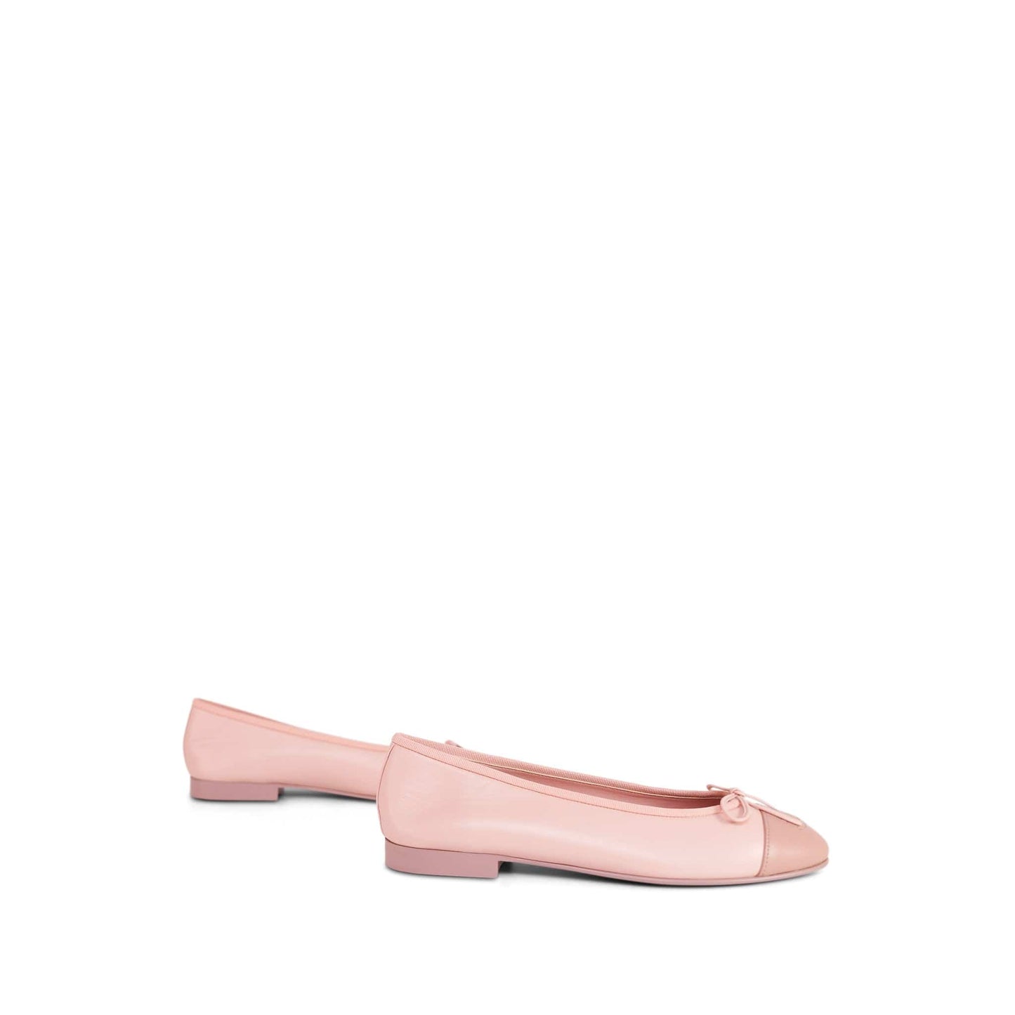 23K Dark/Light Pink Lambskin Cap Toe CC Ballerina Flats Size 38