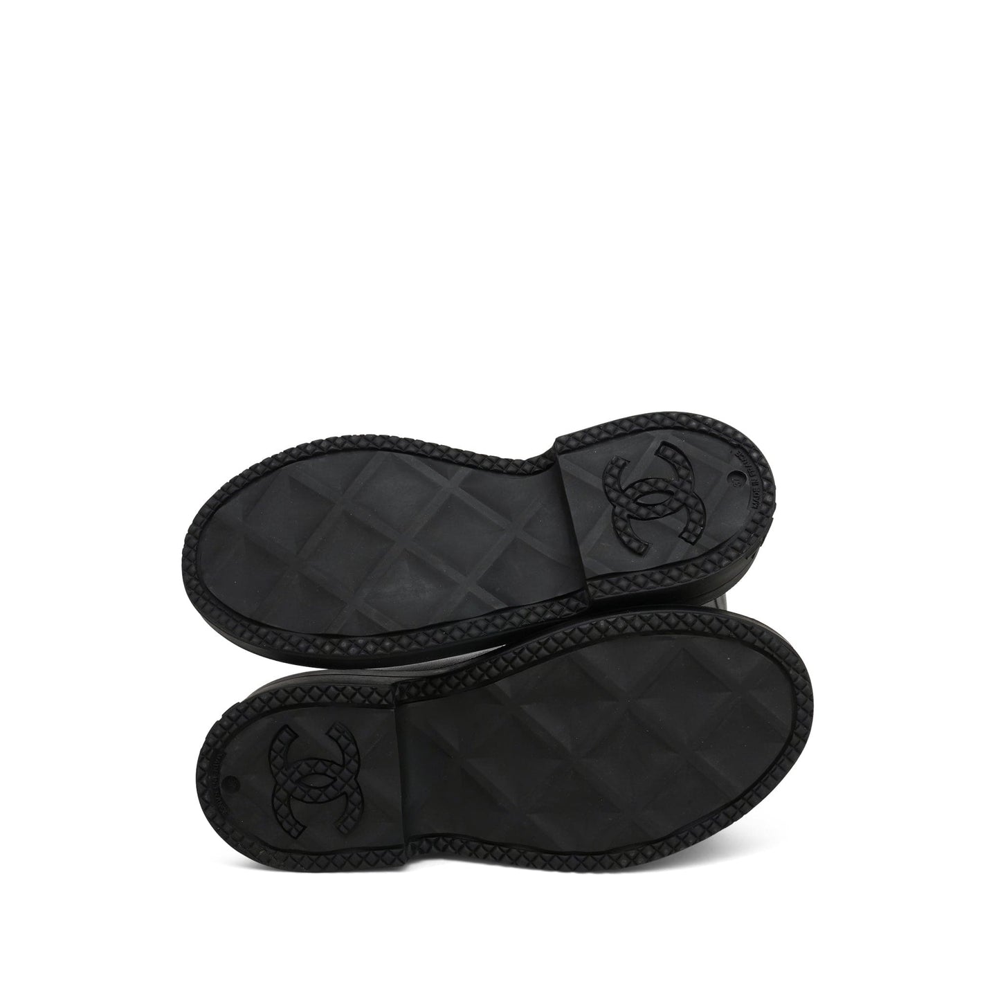 Black Caoutchouk CC High Boots Size 37