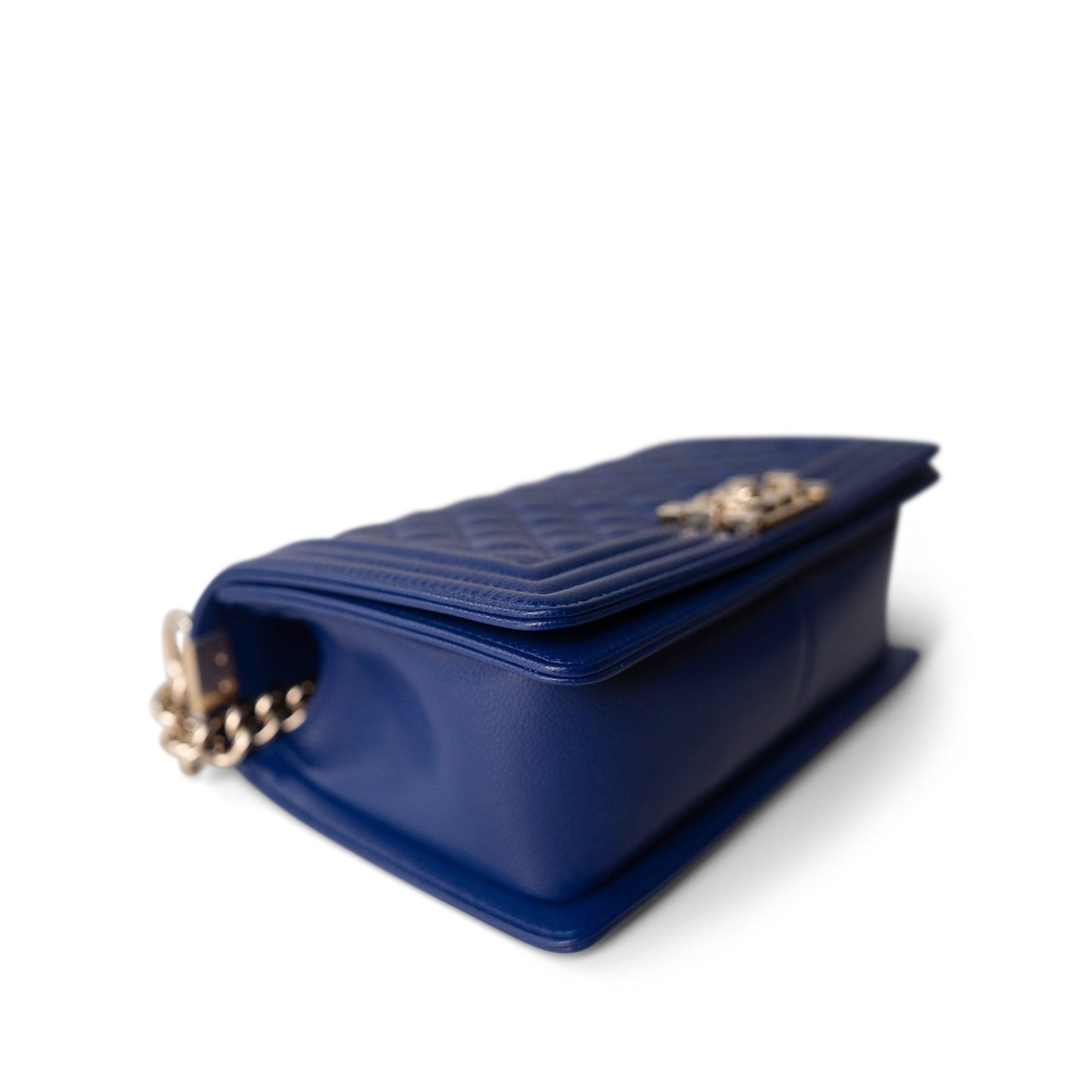 Blue Caviar Quilted Boy Bag Medium Light Gold Hardware