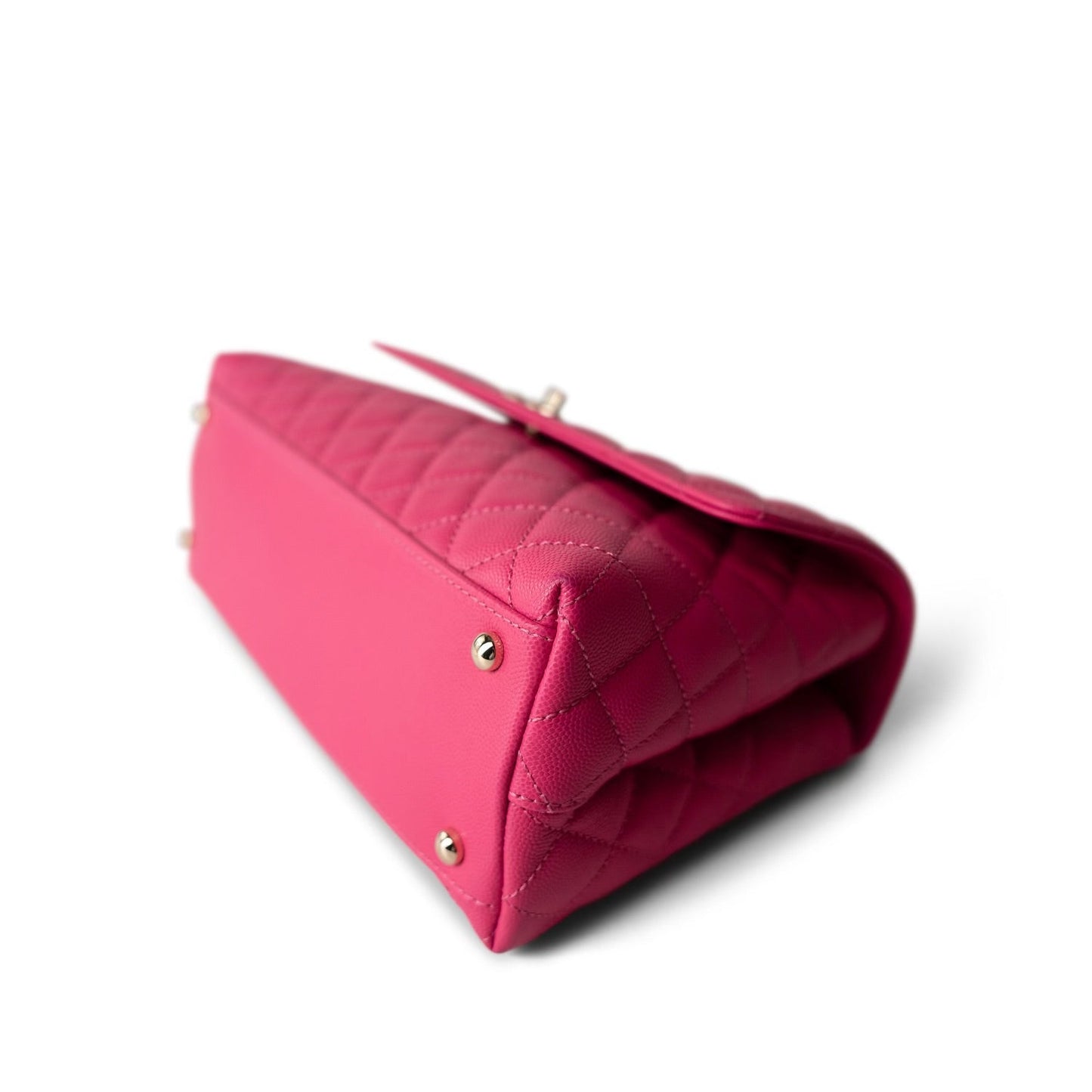 Pink Caviar Quilted Coco Handle Medium Light Gold Hardware
