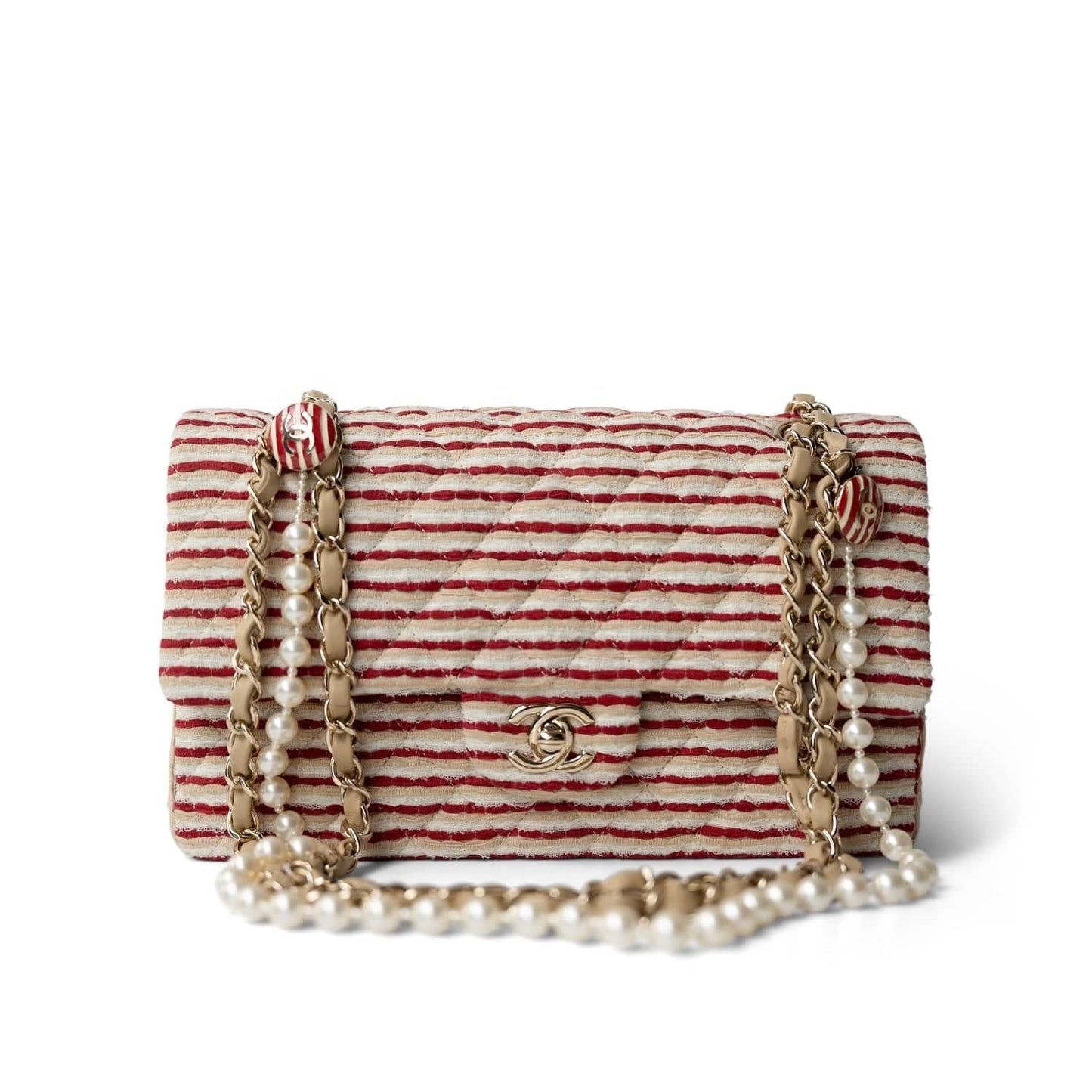 Red Striped Jersey Coco Sailor Flap Bag LGHW