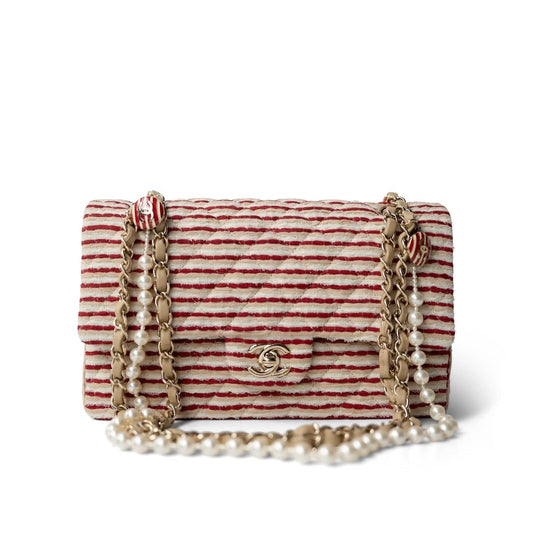 Red Striped Jersey Coco Sailor Flap Bag LGHW