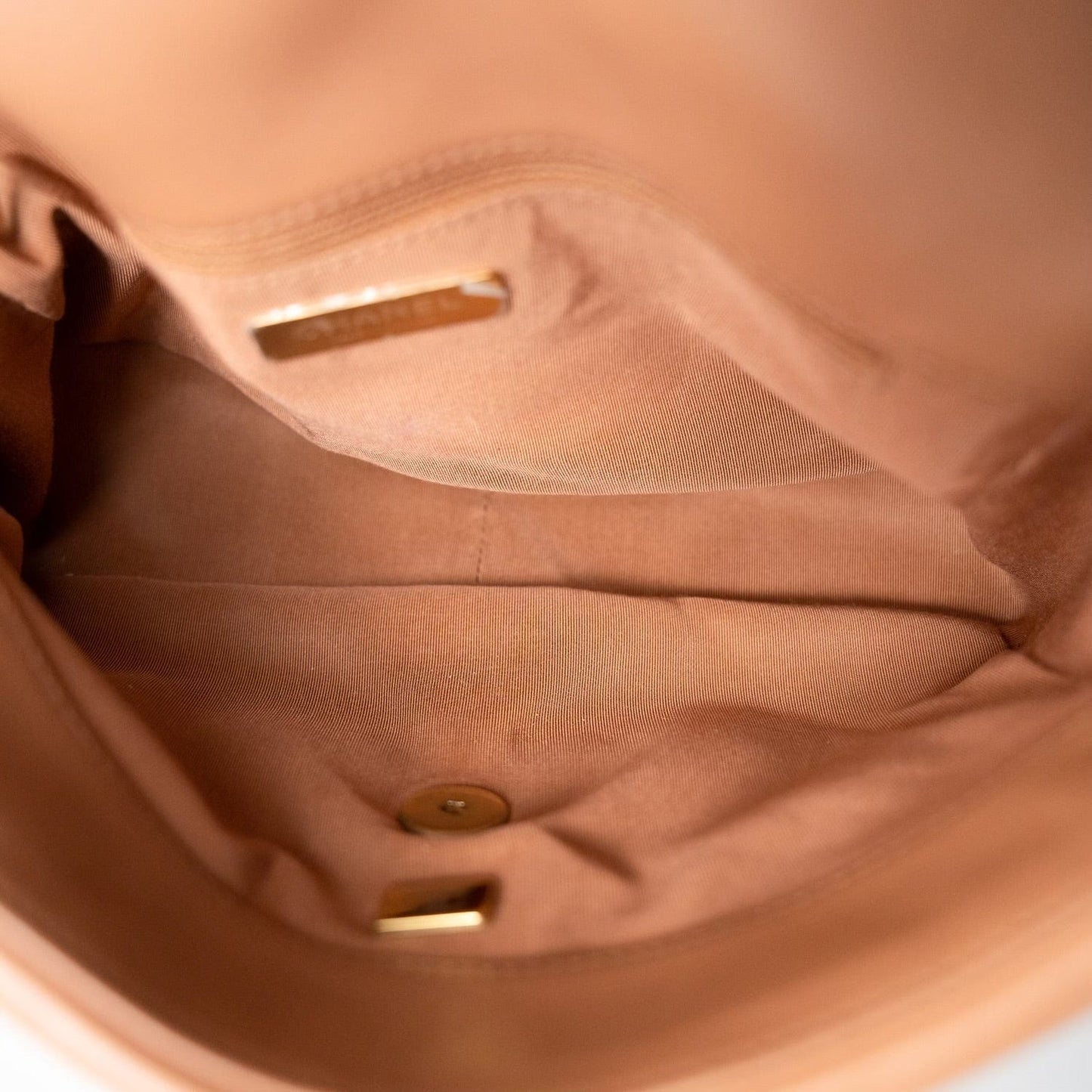 22S Caramel Quilted Large 19 Flap Mixed Hardware