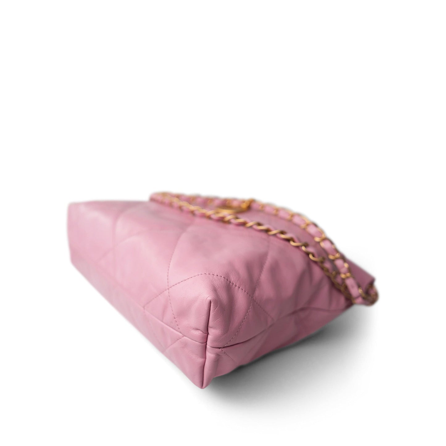 Light Pink Calfskin Quilted 22 Hobo Bag Small