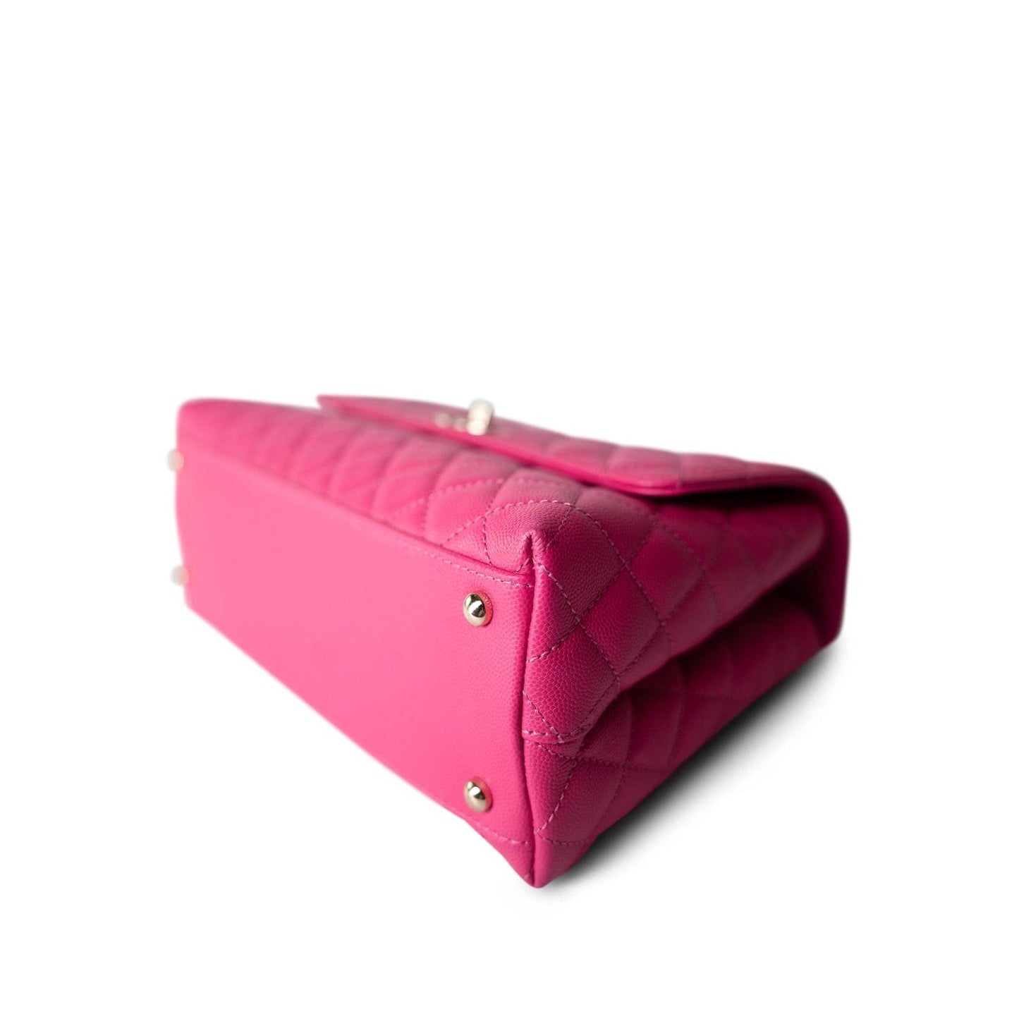 Pink Caviar Quilted Coco Handle Medium Light Gold Hardware