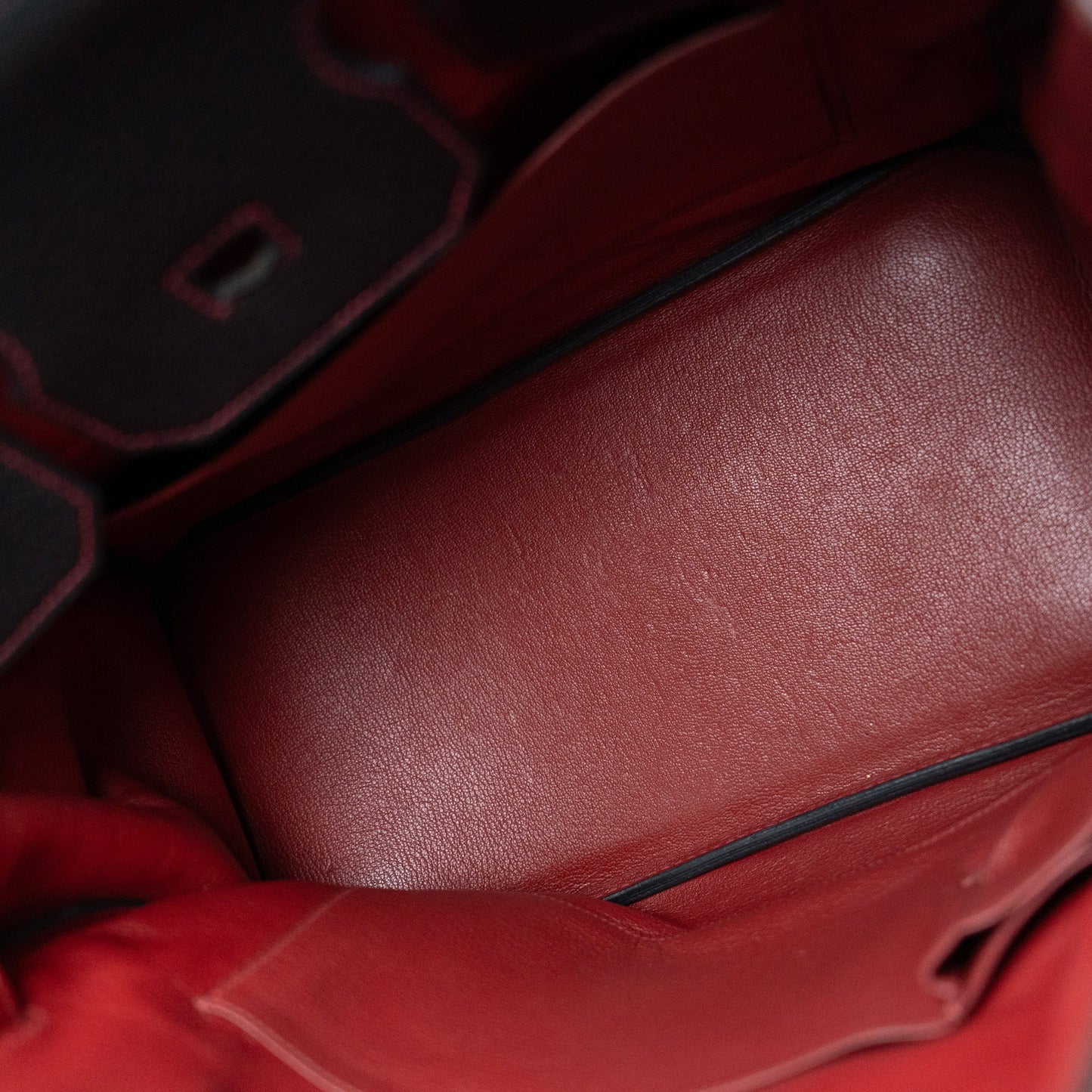 Birkin 35 Black/Red Togo Palladium Plated [N] Stamp