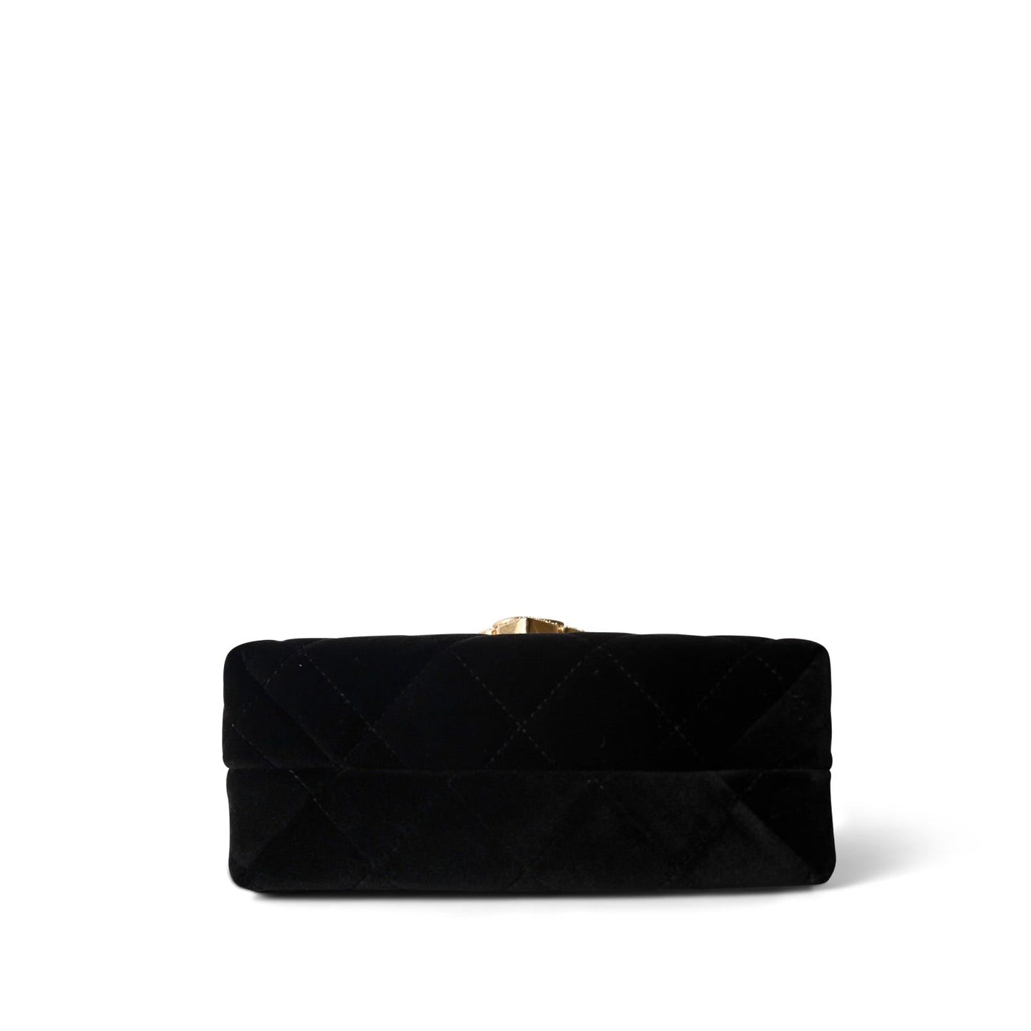 Black Velvet Strass Evening Bag Diamond Lock Flap Bag Aged GHW