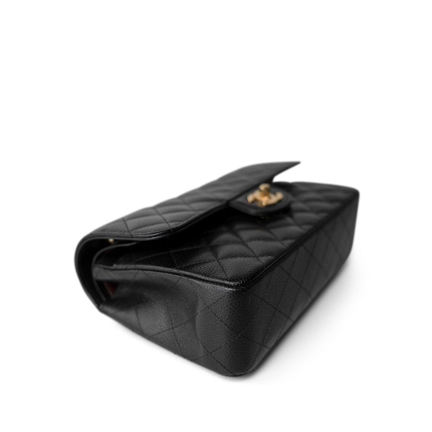 Black Caviar Quilted Classic Flap Small Gold Hardware