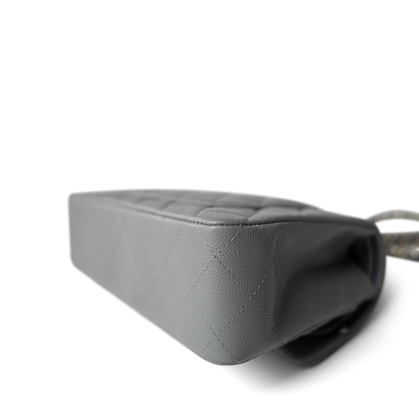 20C Grey Caviar Quilted Classic Flap Small LGHW