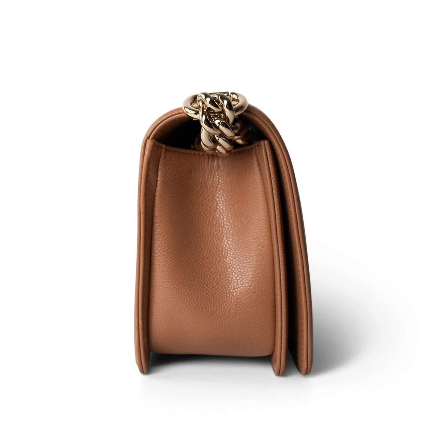 21K Caramel Caviar Quilted Boy Bag Old Medium Light Gold Hardware