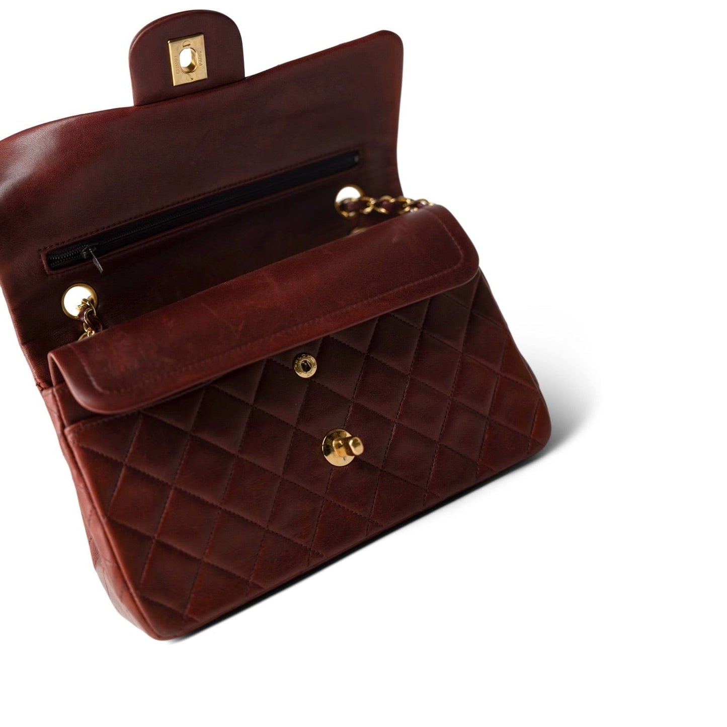 Vintage Red Lambskin Quilted Classic Flap Small GHW