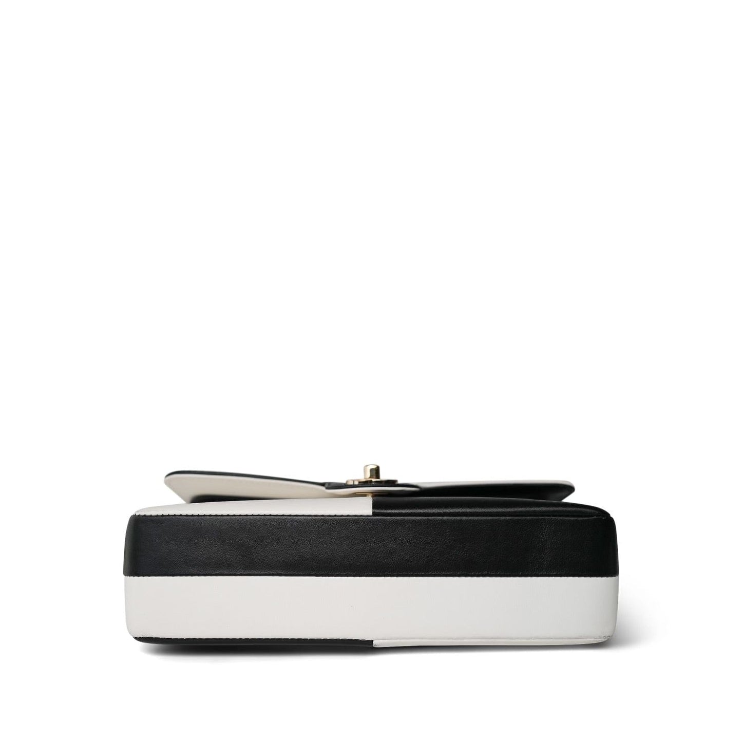 Black/White Lambskin Classic Flap Medium LGHW