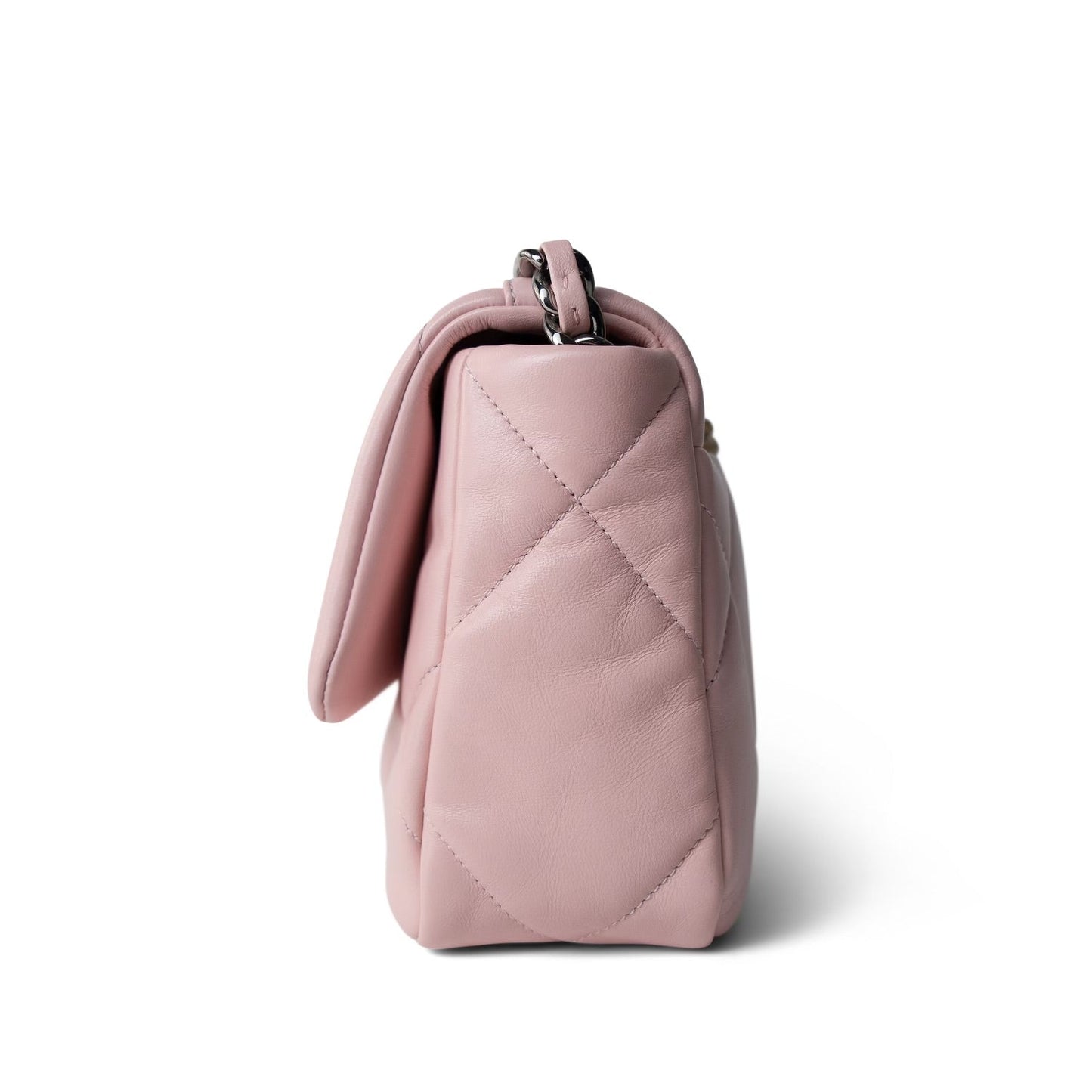 Rose Clair Lambskin Quilted 19 Flap Small Mixed Hardware