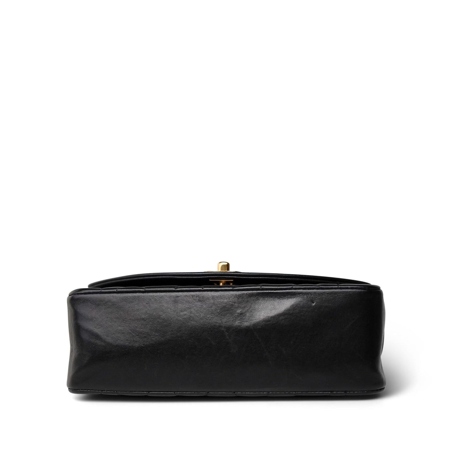 Black Lambskin Quilted Diana Flap Small Gold Hardware