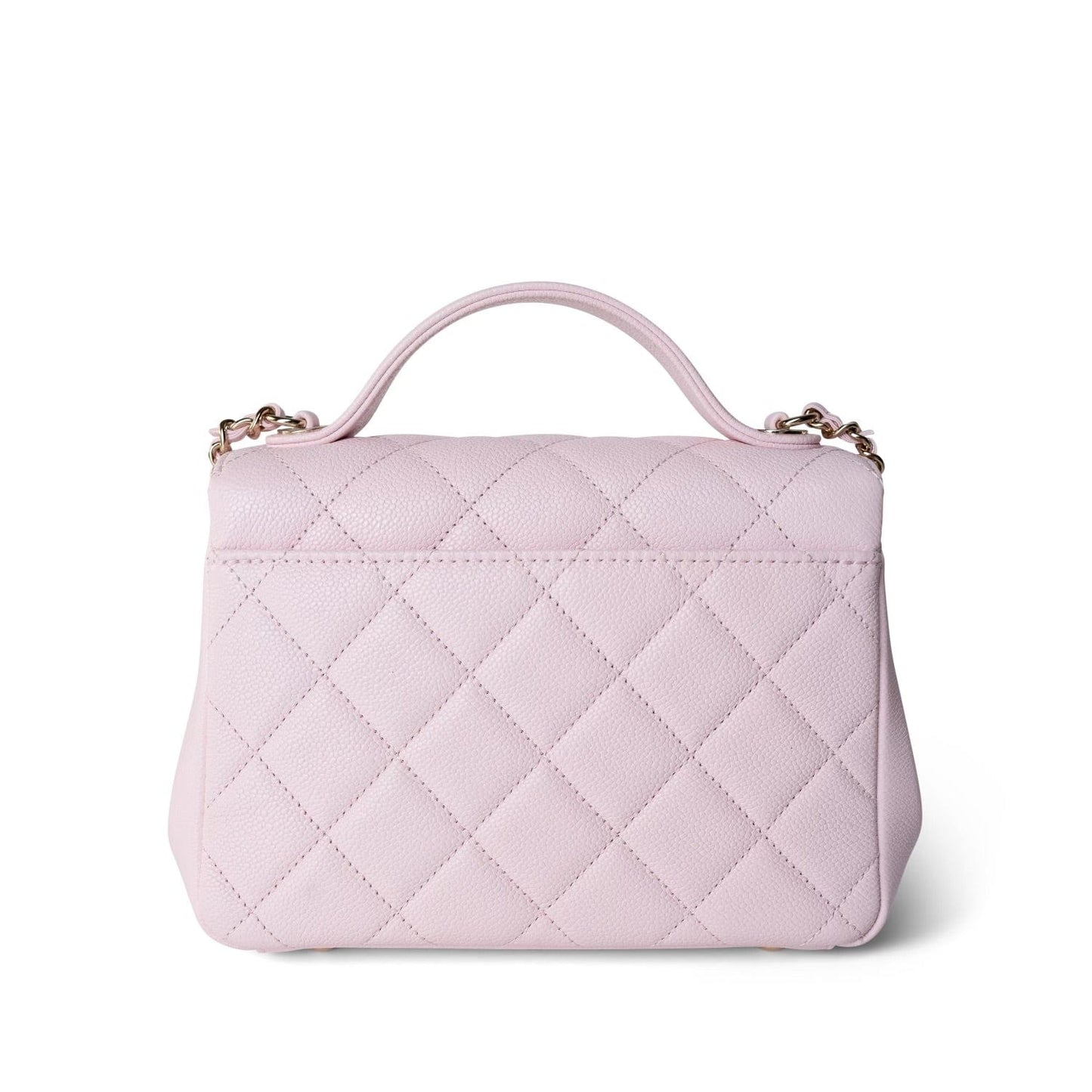 22P Light Pink Caviar Quilted Business Affinity Small Flap Light Gold Hardware