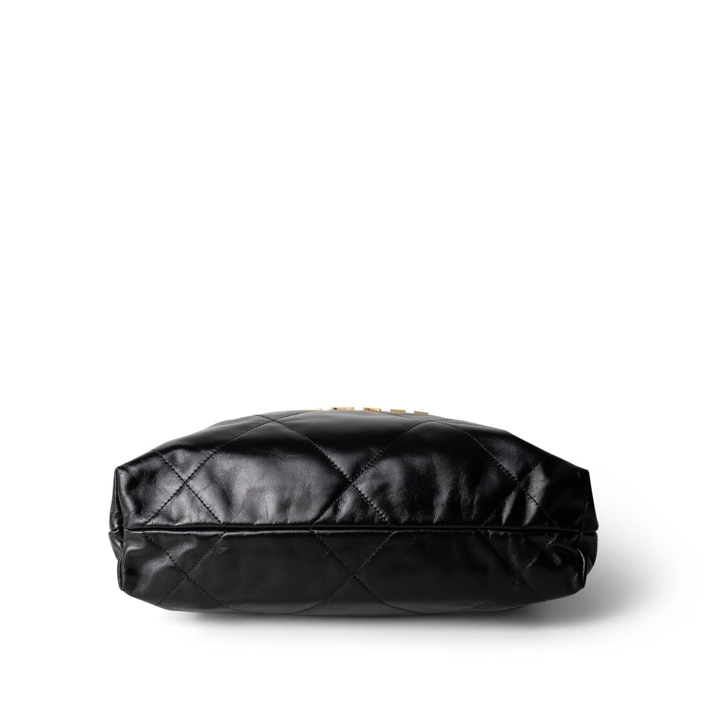 23A Black Calfskin Quilted 22 Hobo Bag Small Aged Gold Hardware