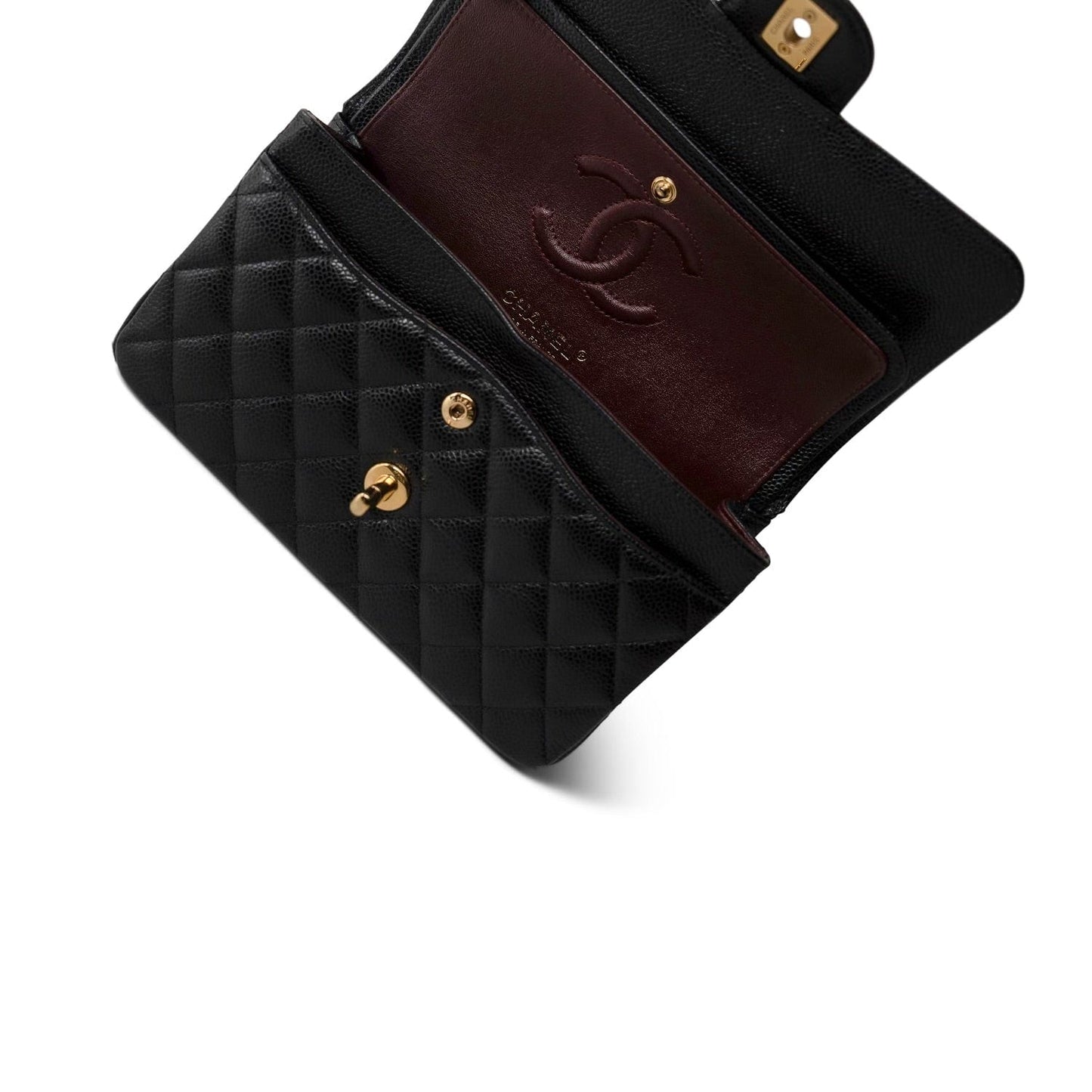 Black Caviar Quilted Classic Flap Small Gold Hardware