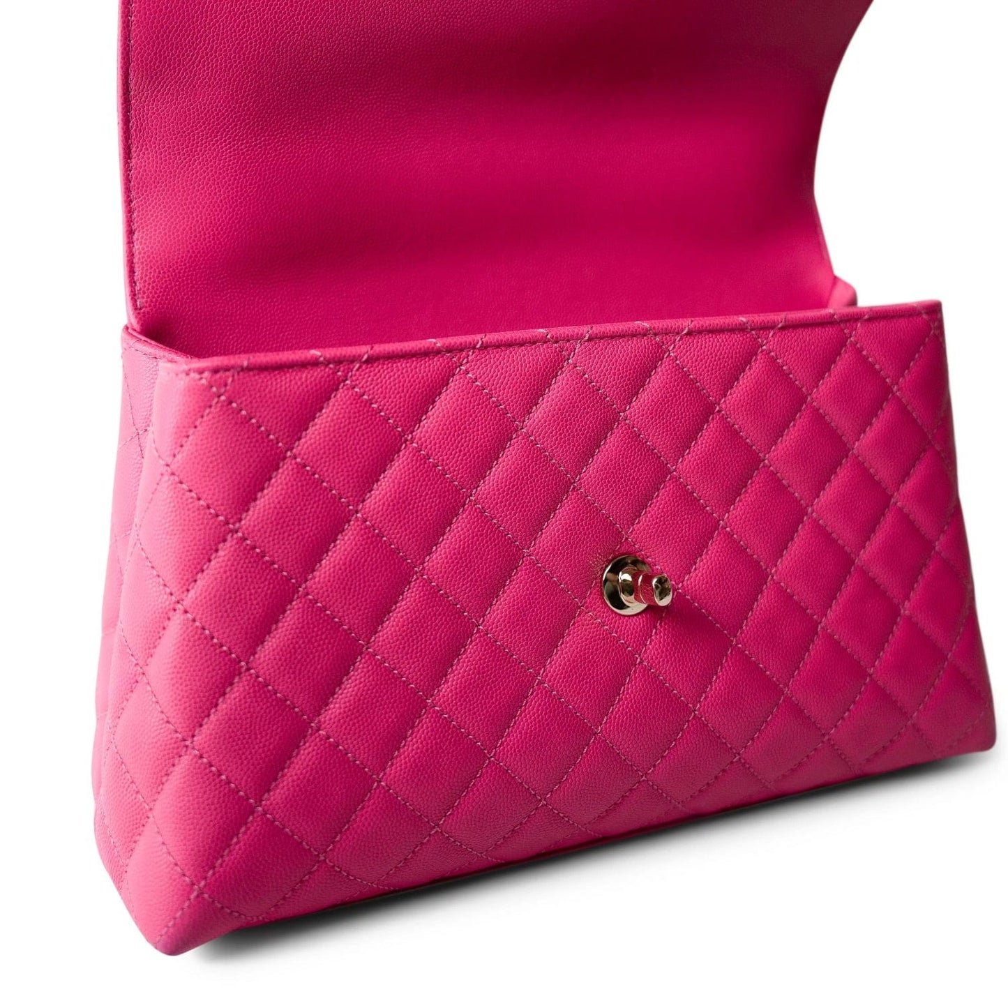Pink Caviar Quilted Coco Handle Medium Light Gold Hardware