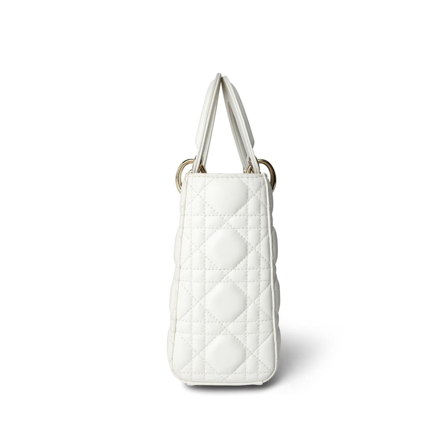 White Lambskin Cannage Lady Dior Small