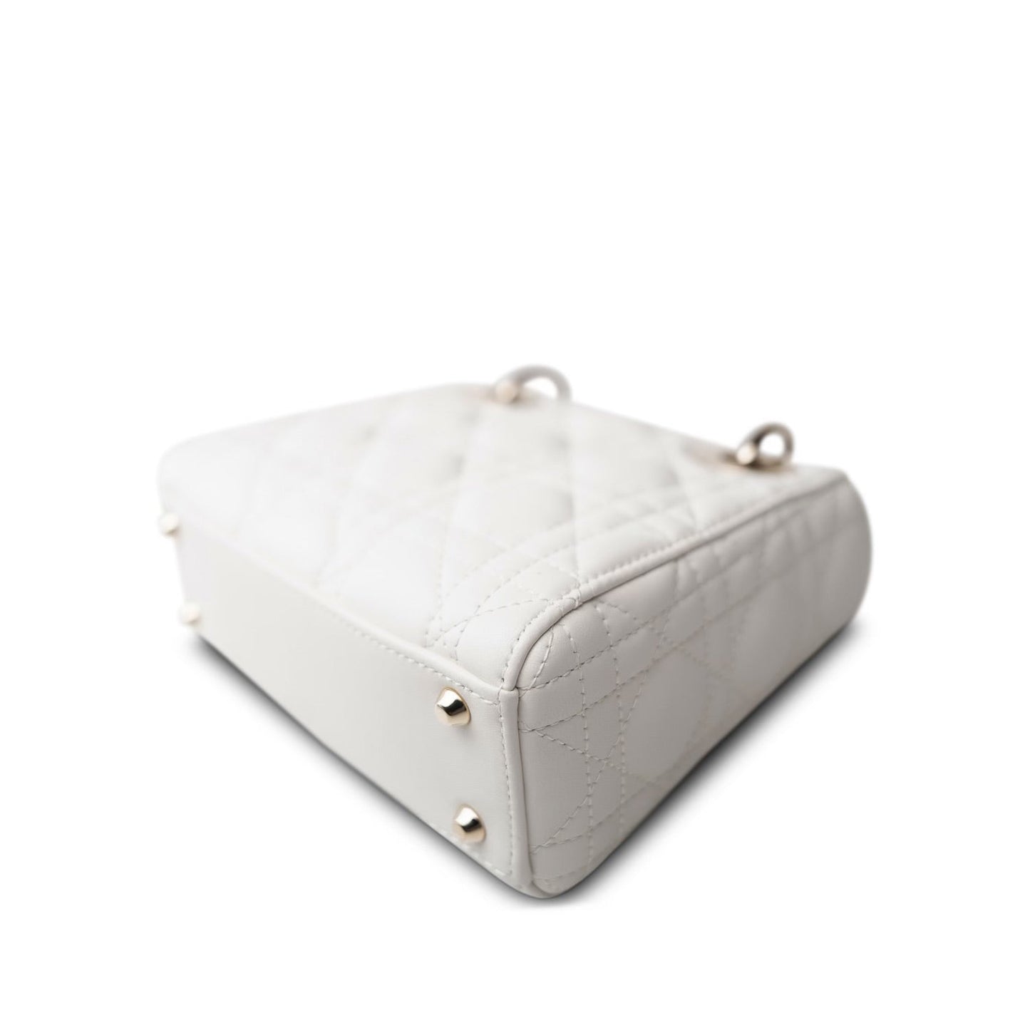 Mini Lady Dior White Lambskin Cannage