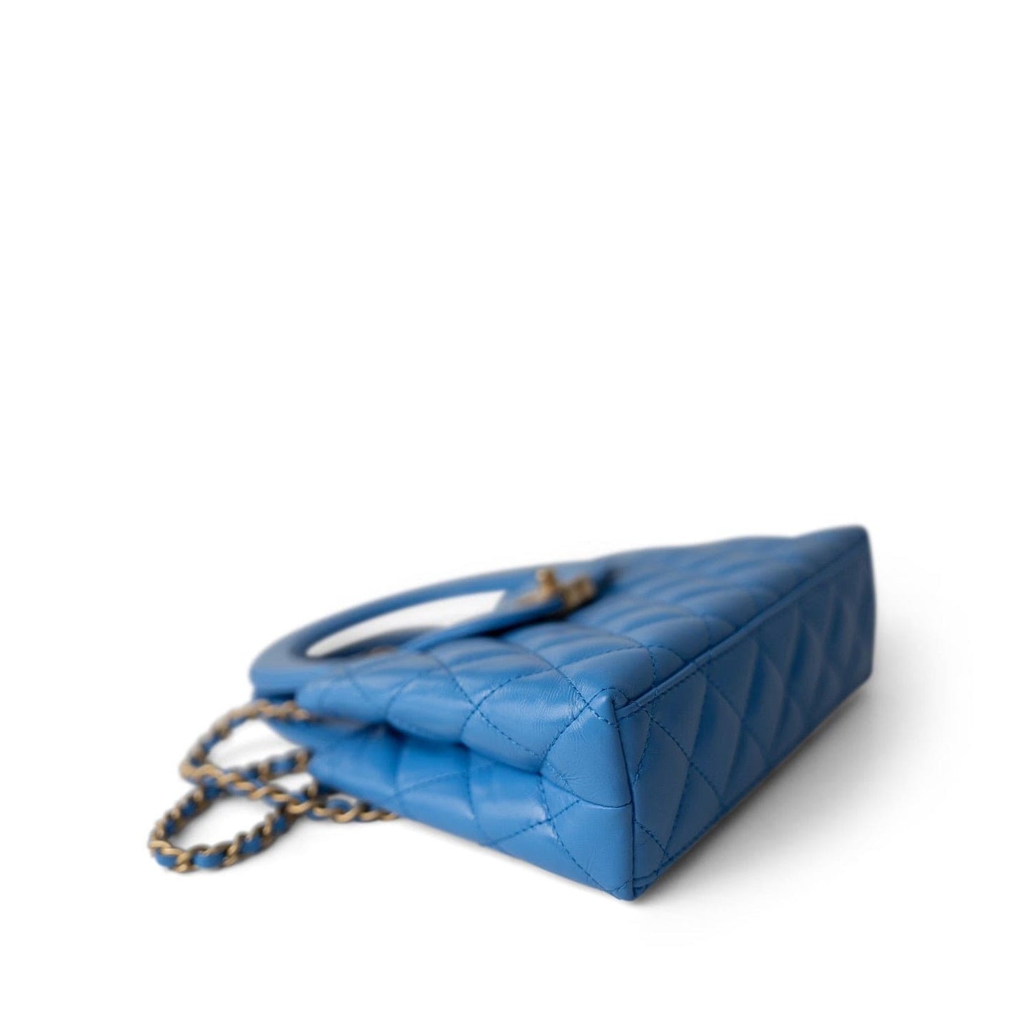 24P Blue Nano Kelly Shopper Aged Gold Hardware