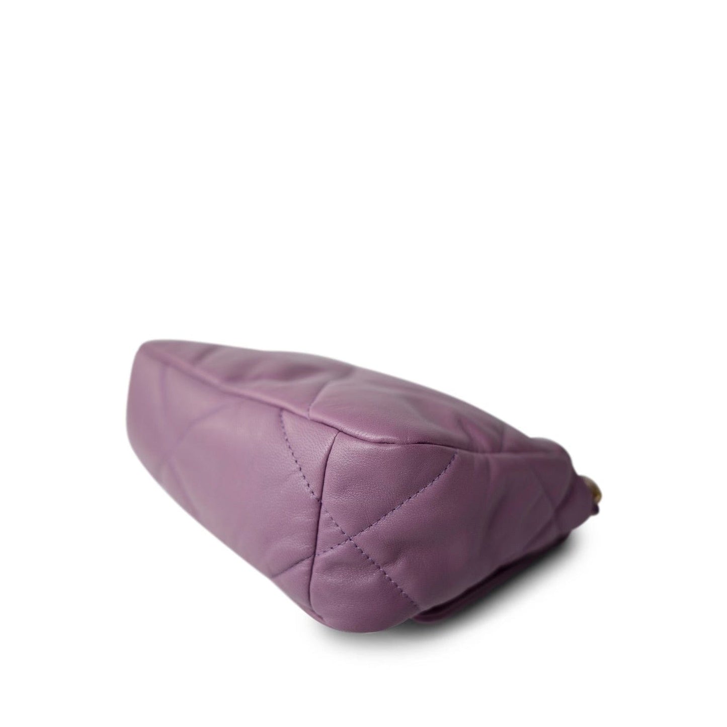 20B Purple Goatskin Quilted 19 Flap Small Mixed Hardware