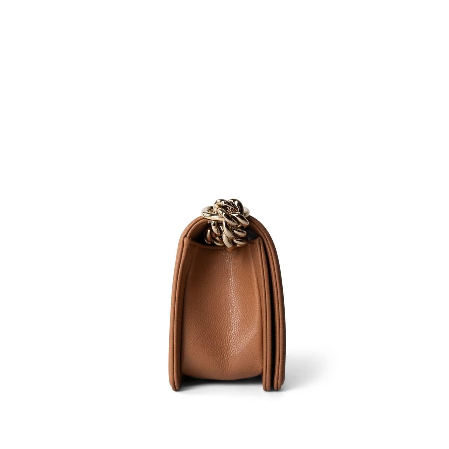 21K Caramel Caviar Quilted Small Boy Bag Light Gold Hardware