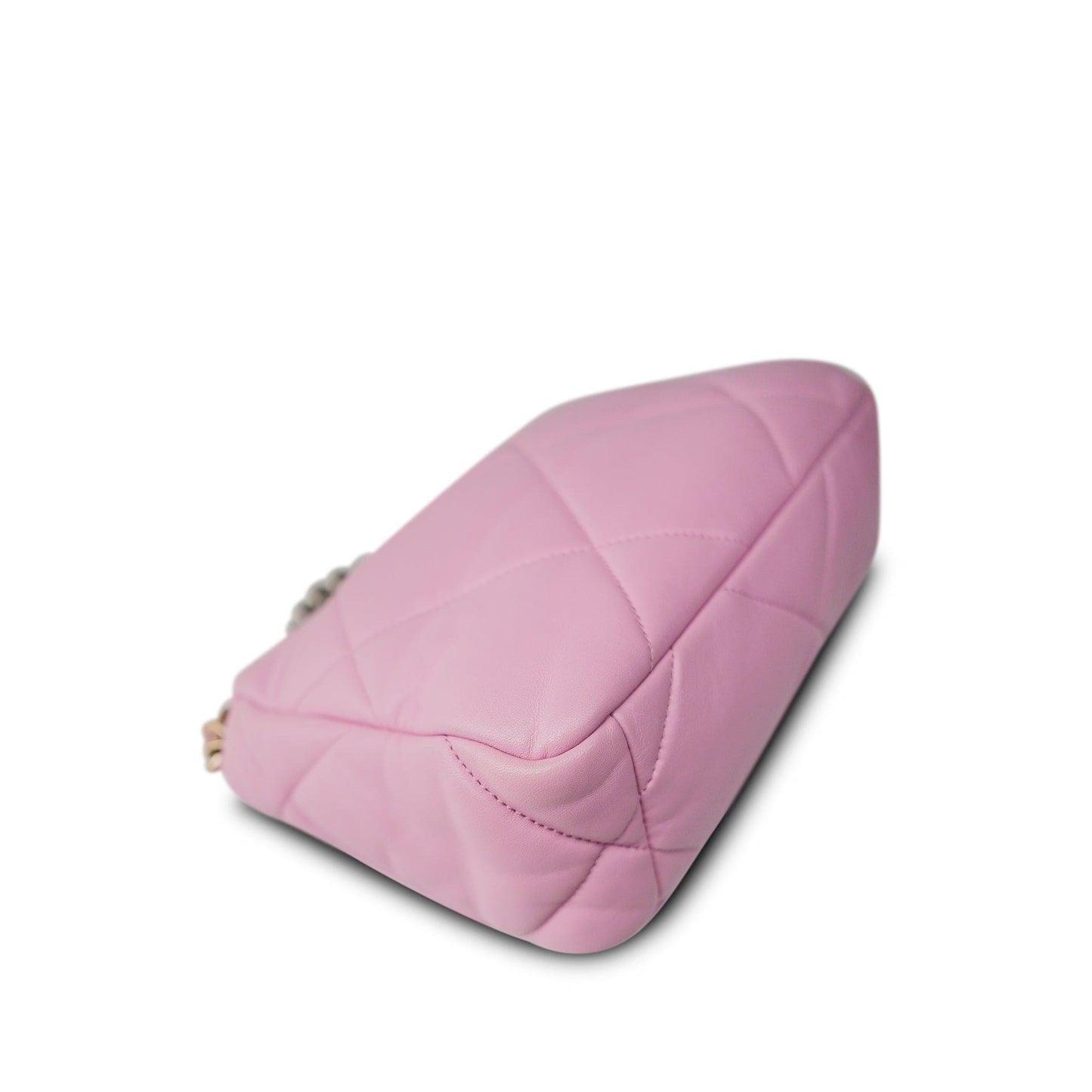 Light Pink Lambskin Quilted 19 Flap Small MHW