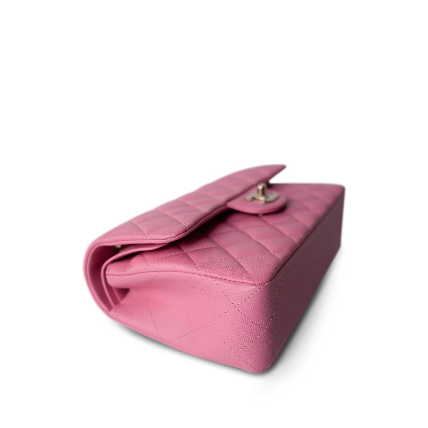 21P Pink Caviar Quilted Small Classic Flap Light Gold Hardware