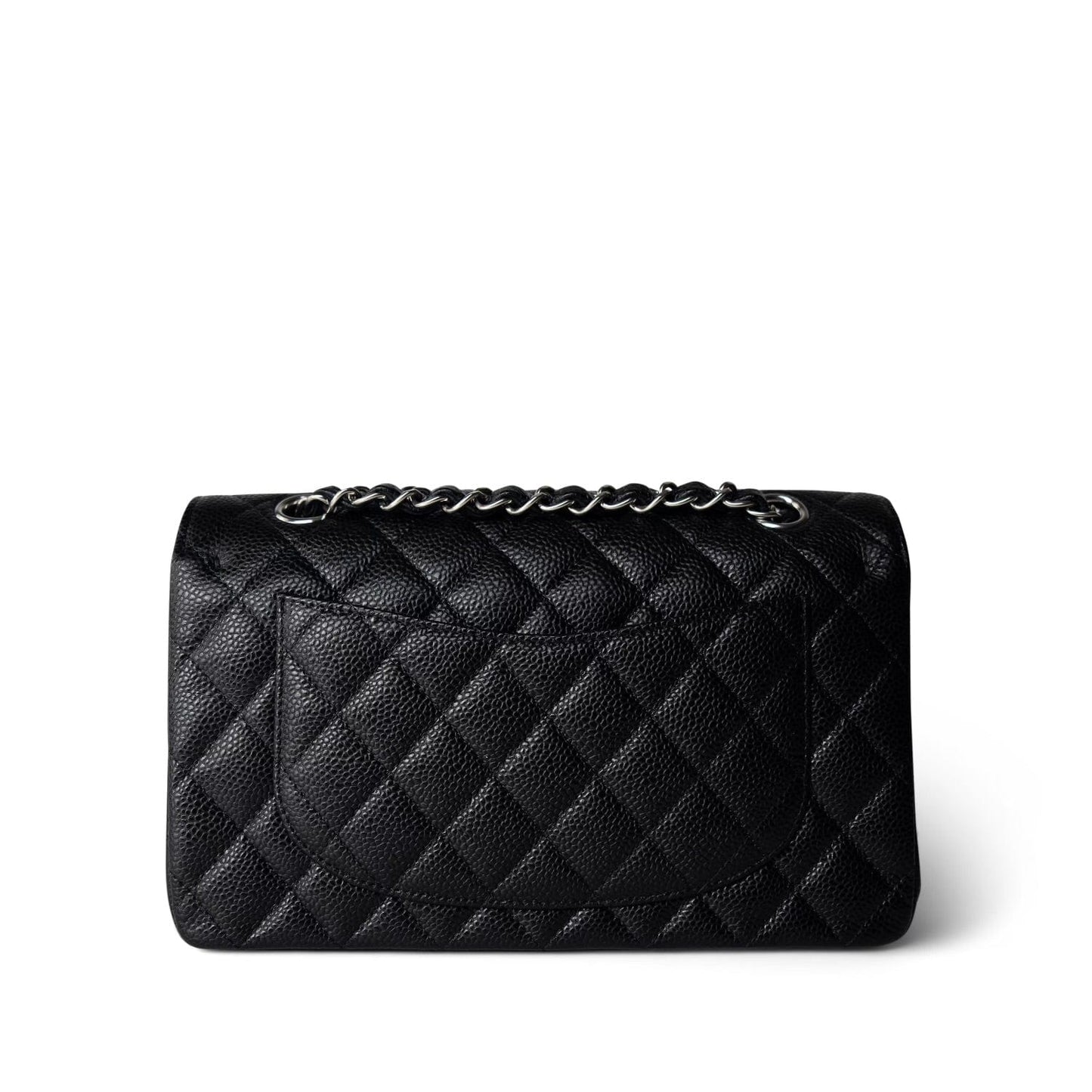 Black Caviar Quilted Classic Flap Small SHW