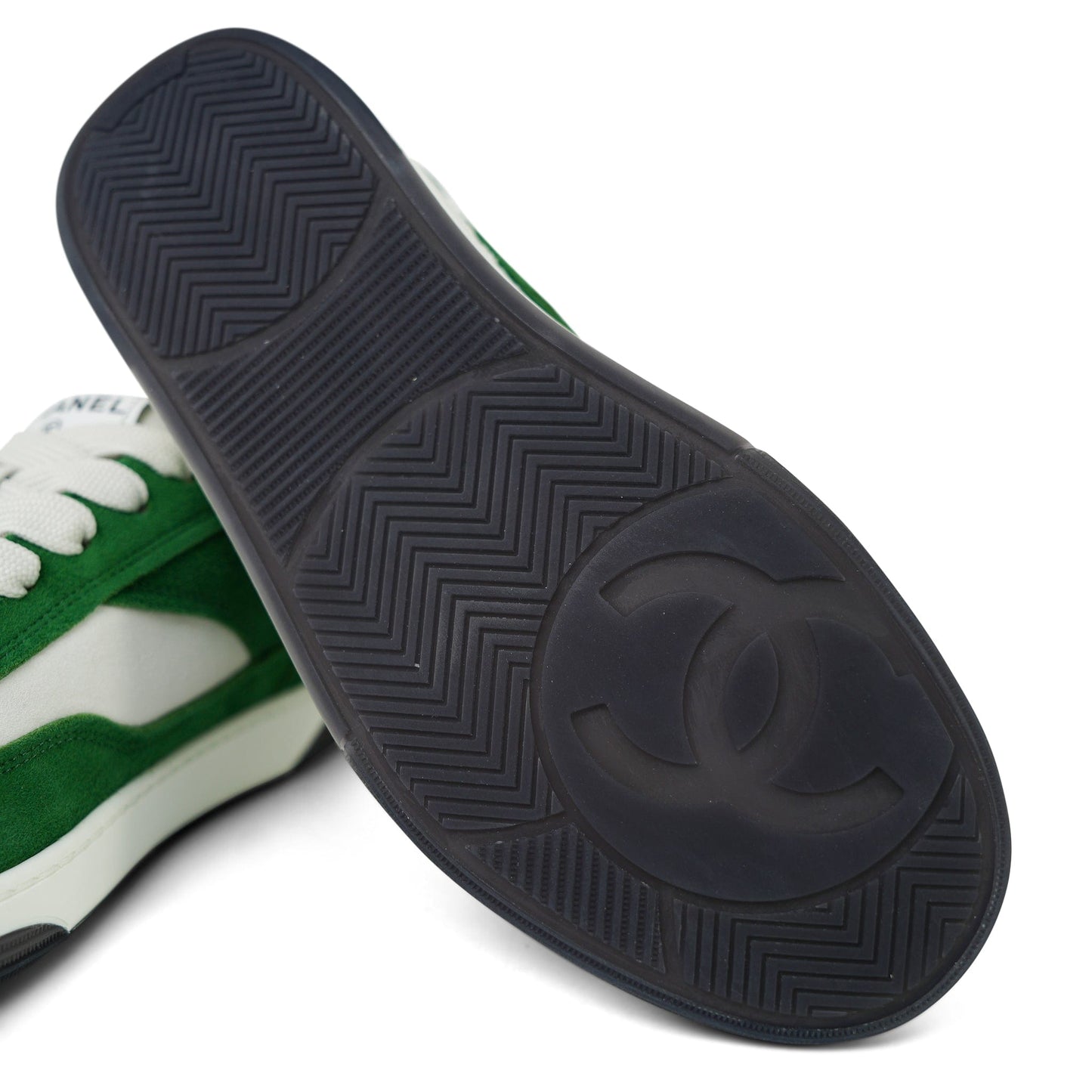 23P Green & White Suede Kidskin Sneakers Size 37.5