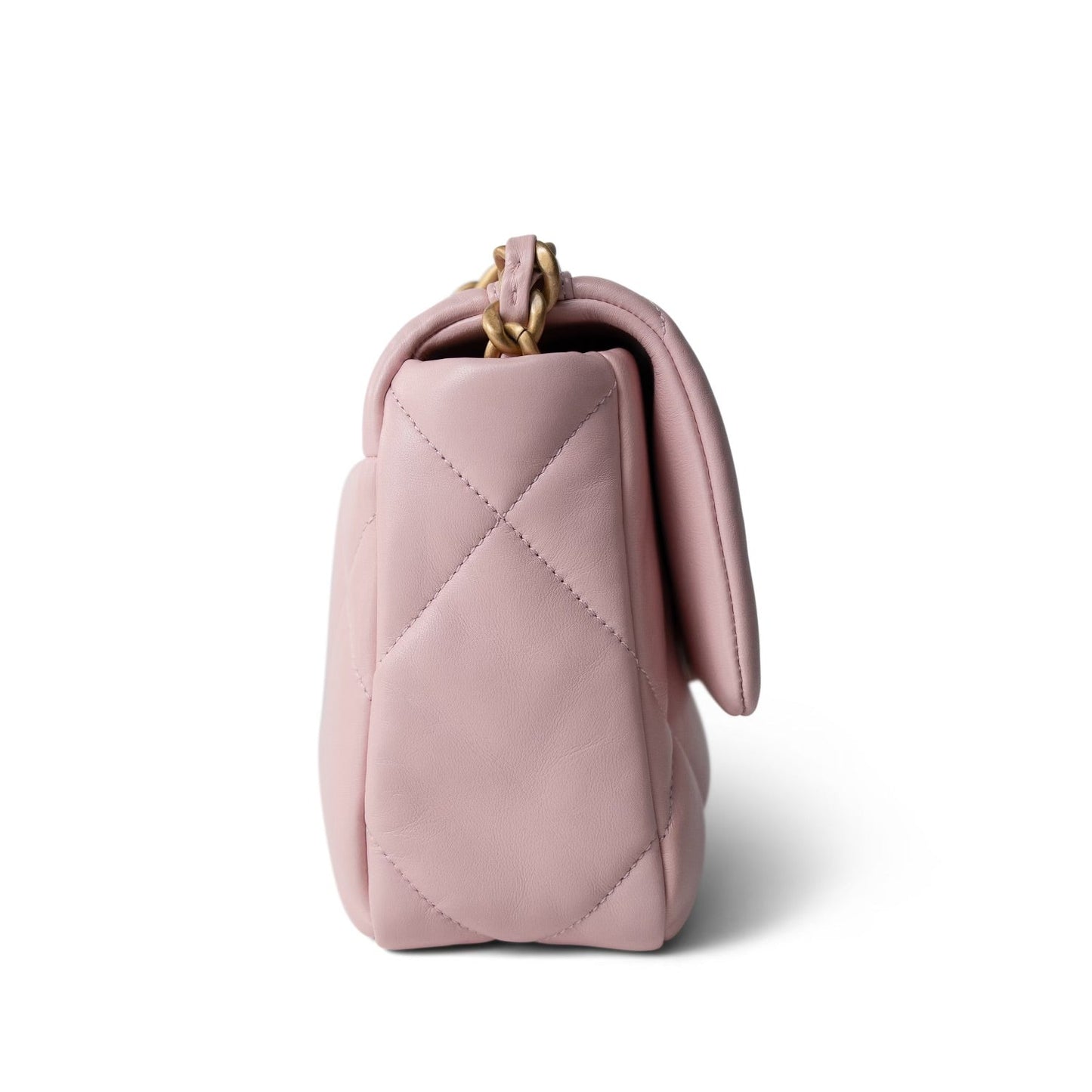 Rose Clair Lambskin Quilted 19 Flap Small Mixed Hardware