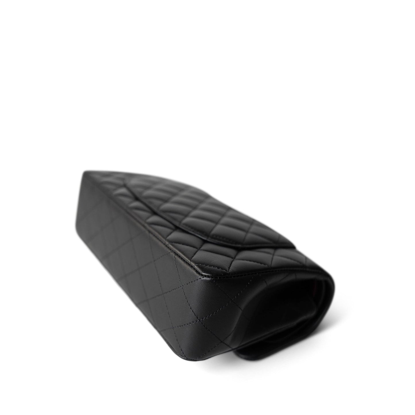 Black Lambskin Quilted Classic Flap Small Light Gold Hardware